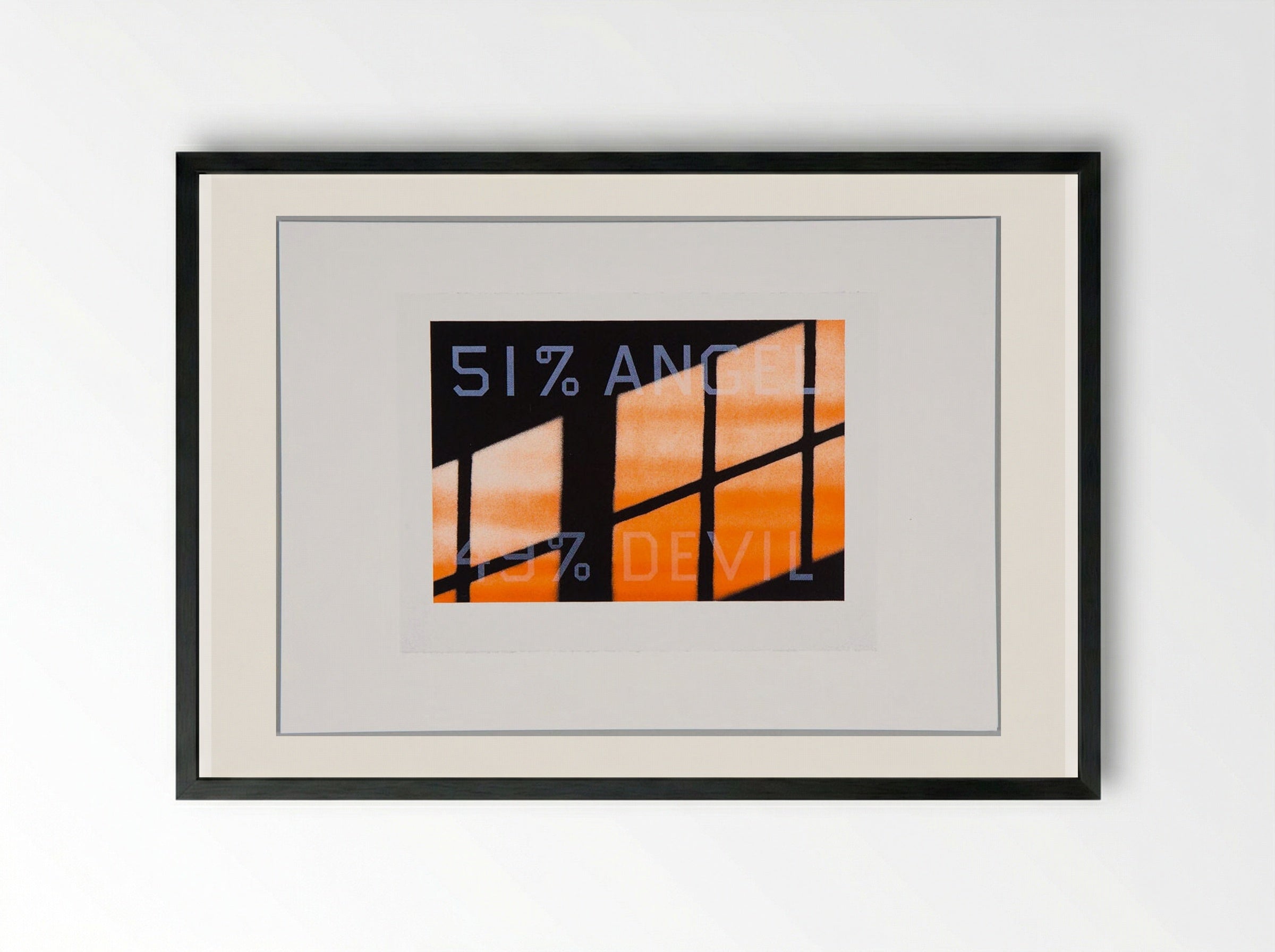 51% Angel / 49% Devil - Edward Ruscha - Framed Print Black