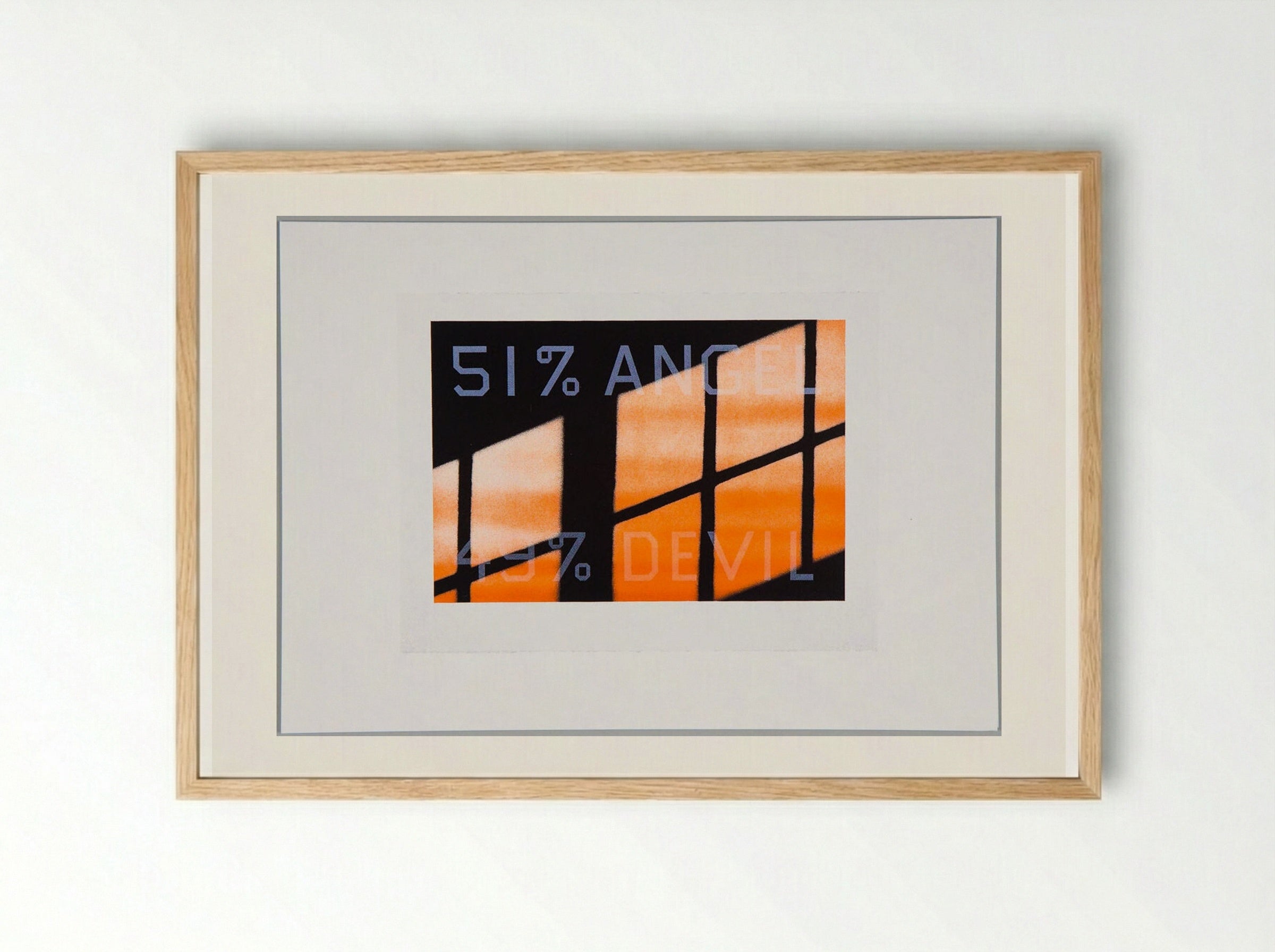 51% Angel / 49% Devil - Edward Ruscha - Framed Print Wood