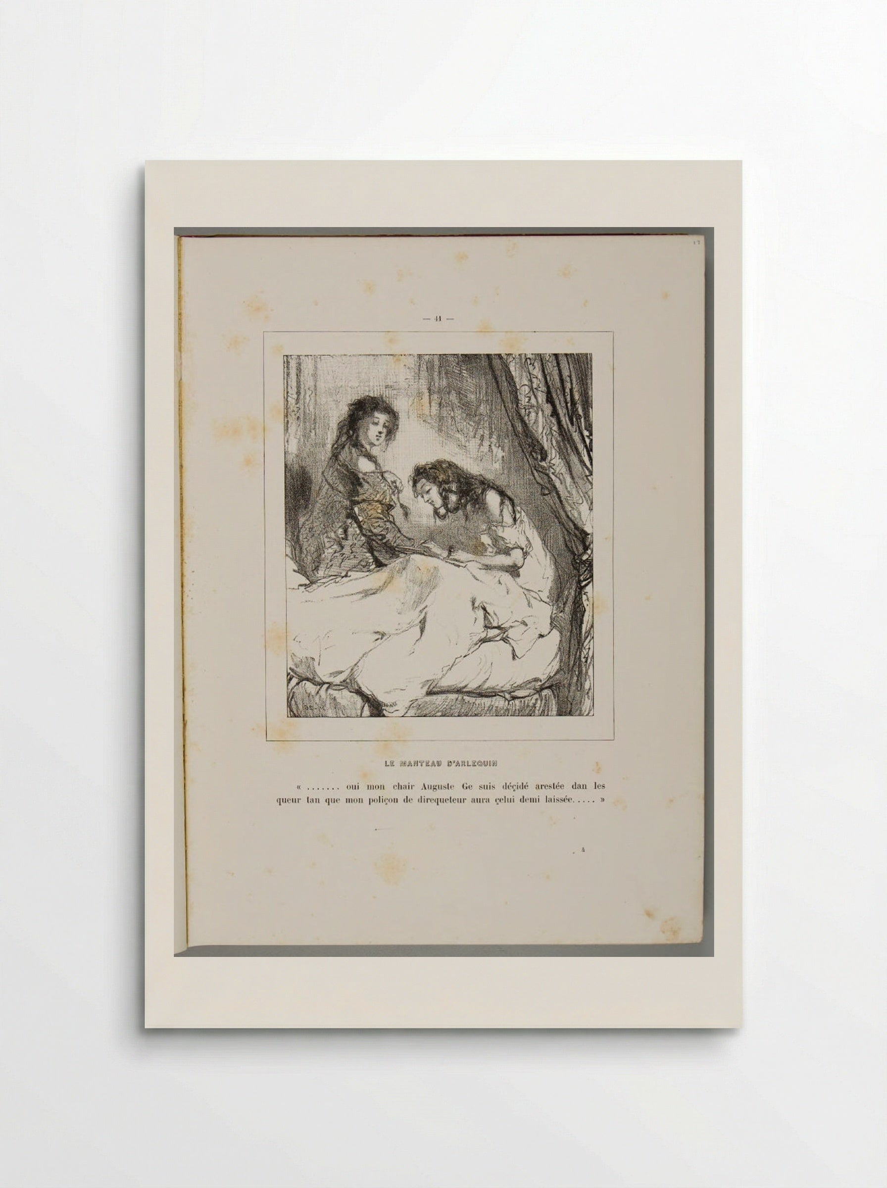 "... Yes my dear [meat (lit.)] Auguste. I am decidedly arrested in the heart so much that my rascal of a director will have half left it..., p. 41" - Paul Gavarni - Poster