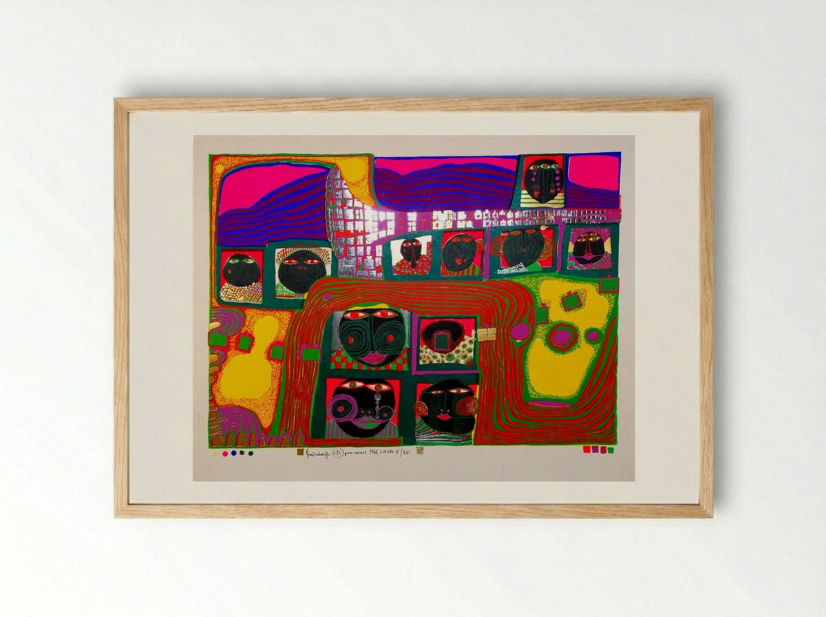 675 Kingdom of the Toro - Friedensreich Hundertwasser - Framed Print Wood