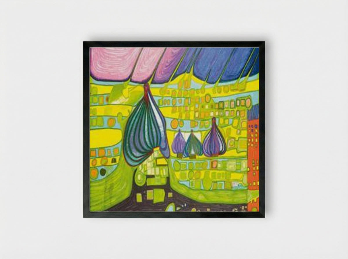 696 A Yellow Last Wil - Friedensreich Hundertwasser - Framed Print Black
