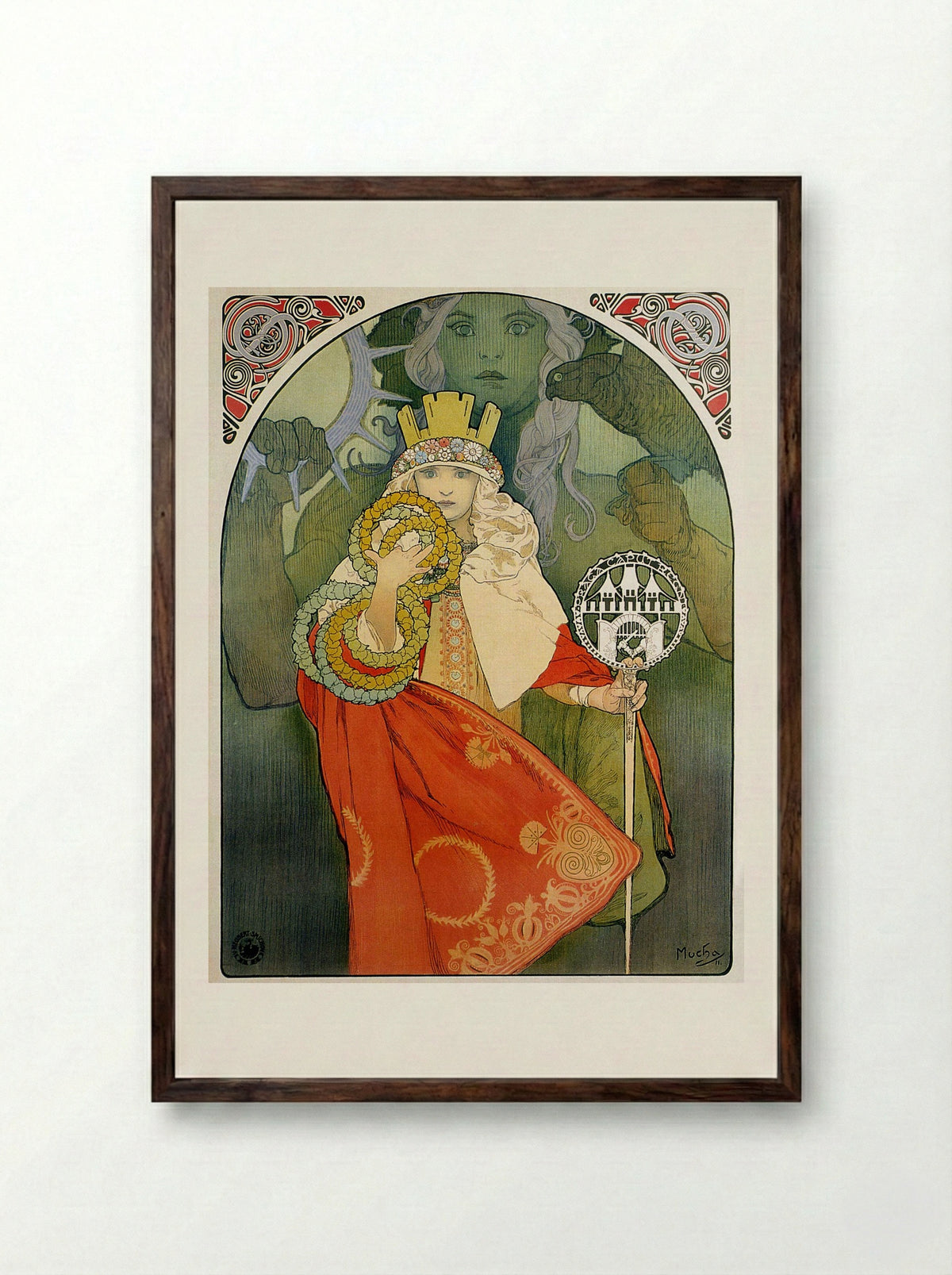 6th Sokol Festival - Alphonse Mucha - Framed Print Dark Wood