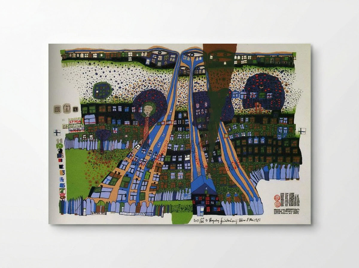 818 Let Us Pray Manitou Wins - Friedensreich Hundertwasser - Poster
