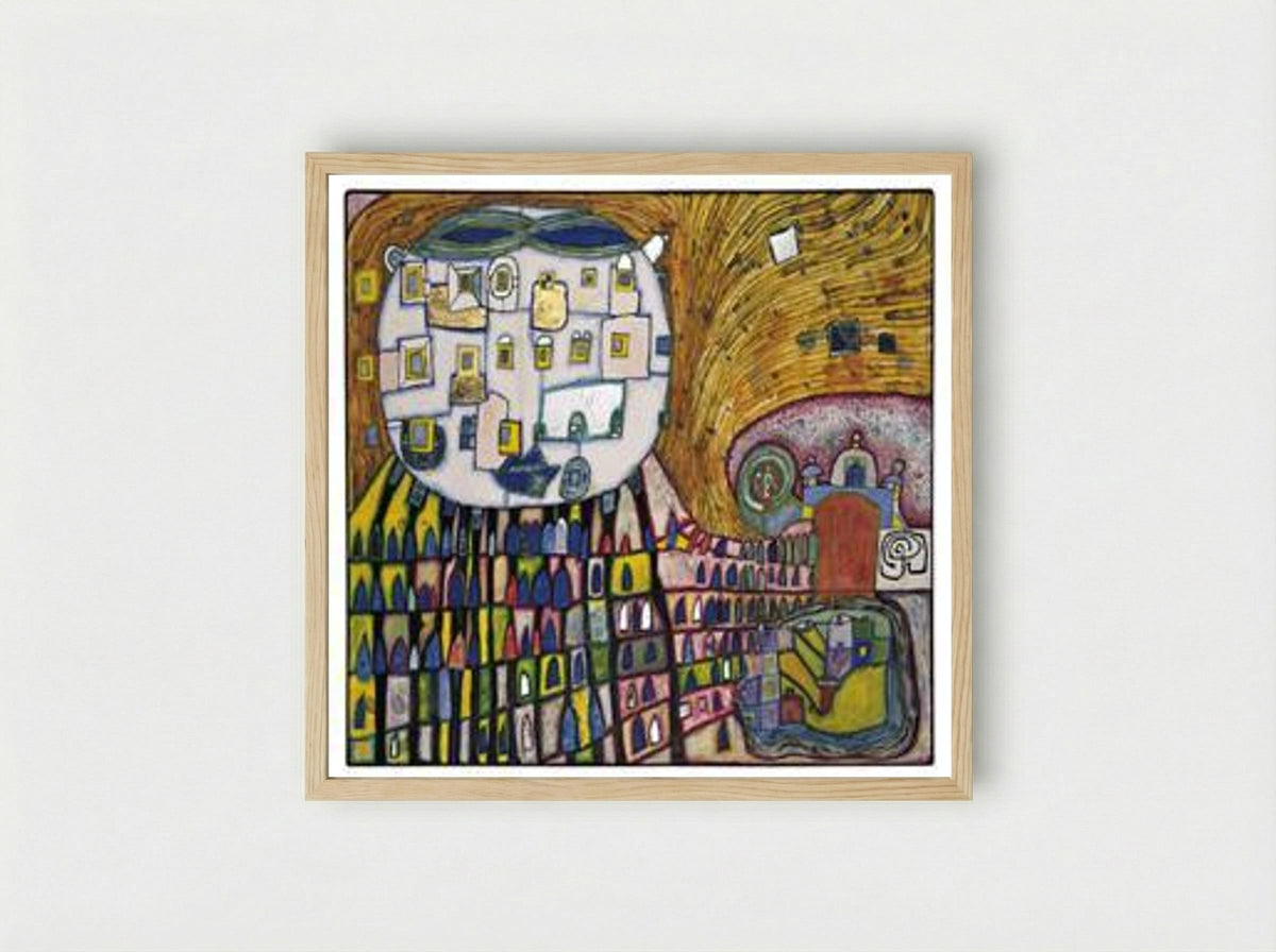 906 Domestic Cat – The Cat of Atlantis - Friedensreich Hundertwasser - Framed Print Wood