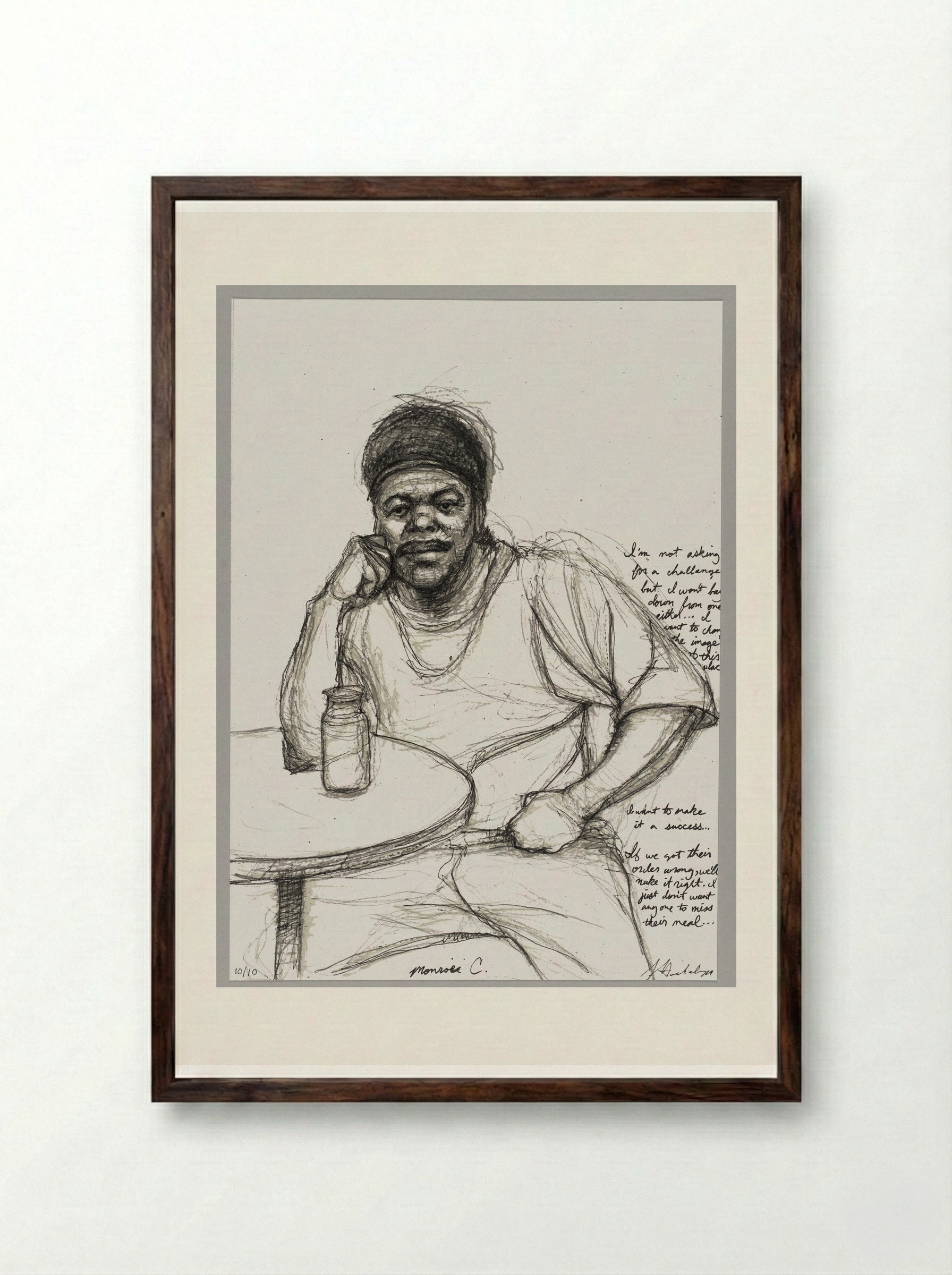 99% NO.57 Monroe C. - Sedrick Huckaby - Framed Print Dark Wood