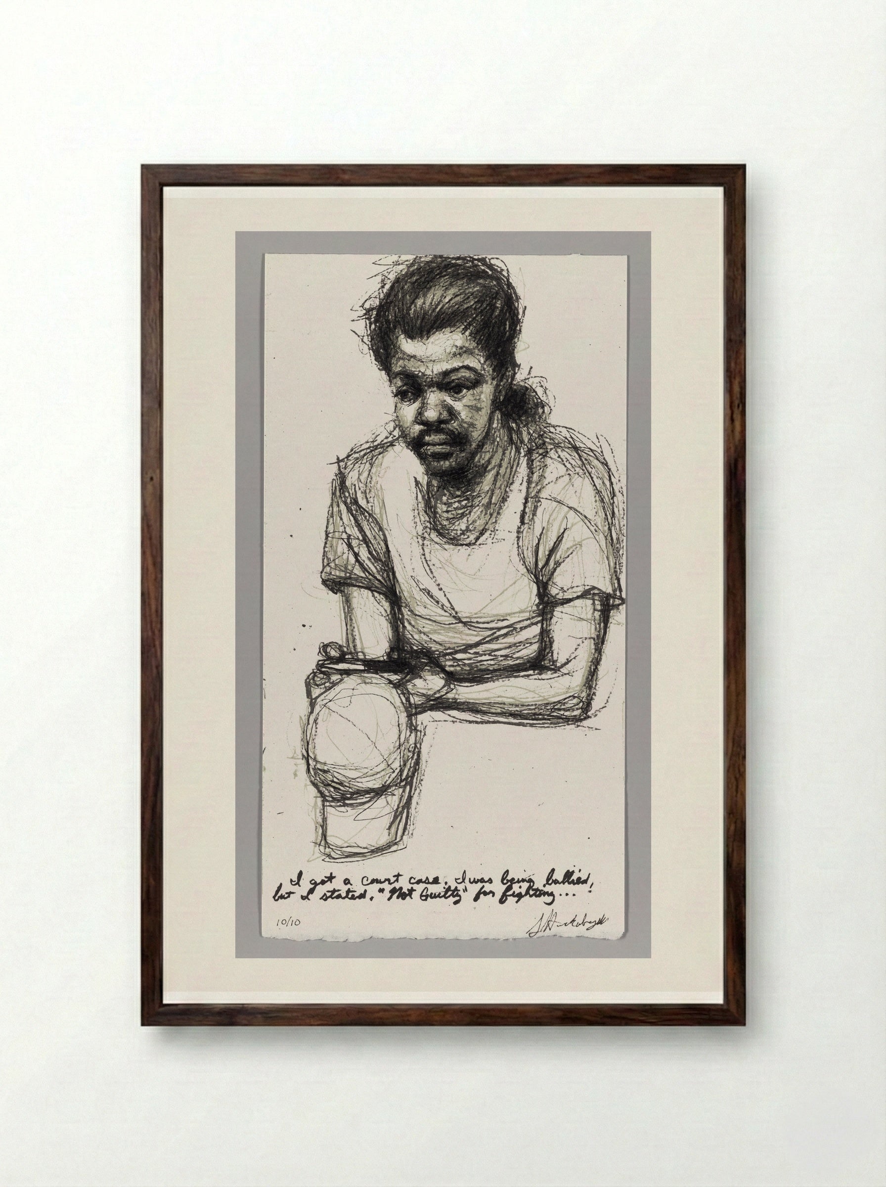99% NO.69 Budda (Jaquan Rob Lester Brown) - Sedrick Huckaby - Framed Print Dark Wood