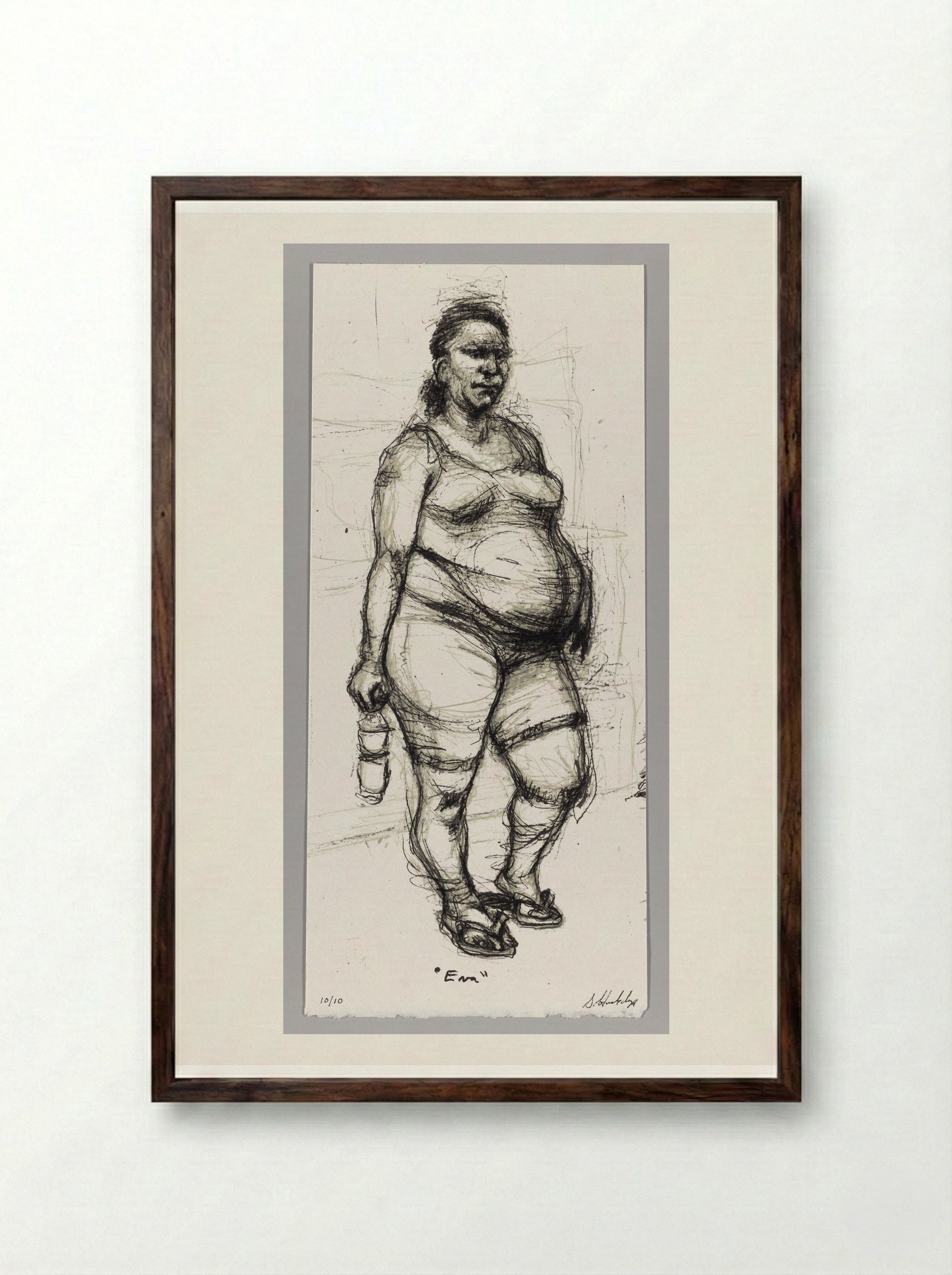 99% NO.67 Eva - Sedrick Huckaby - Framed Print Dark Wood