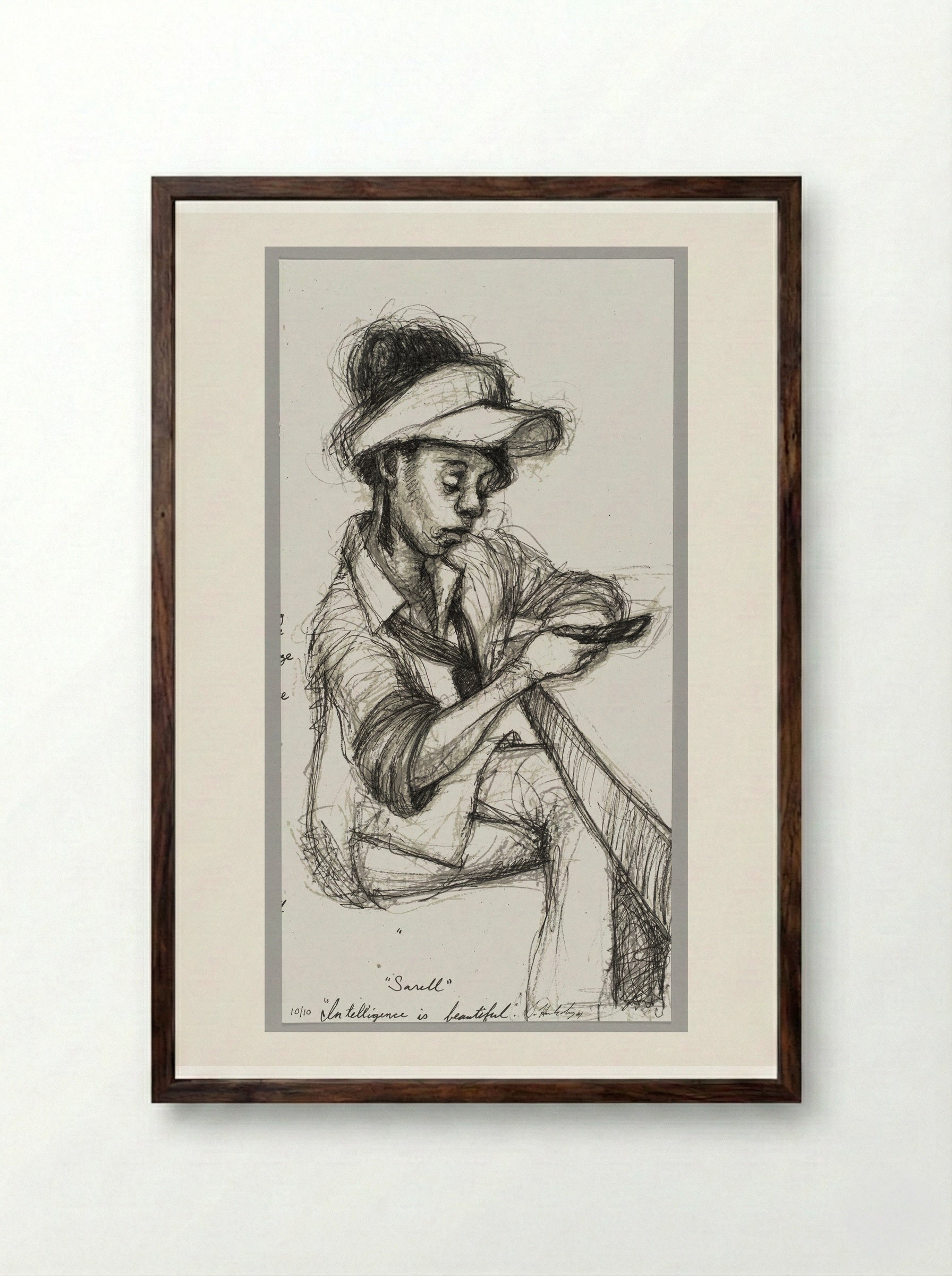 99% NO.3 Sarrell - Sedrick Huckaby - Framed Print Dark Wood