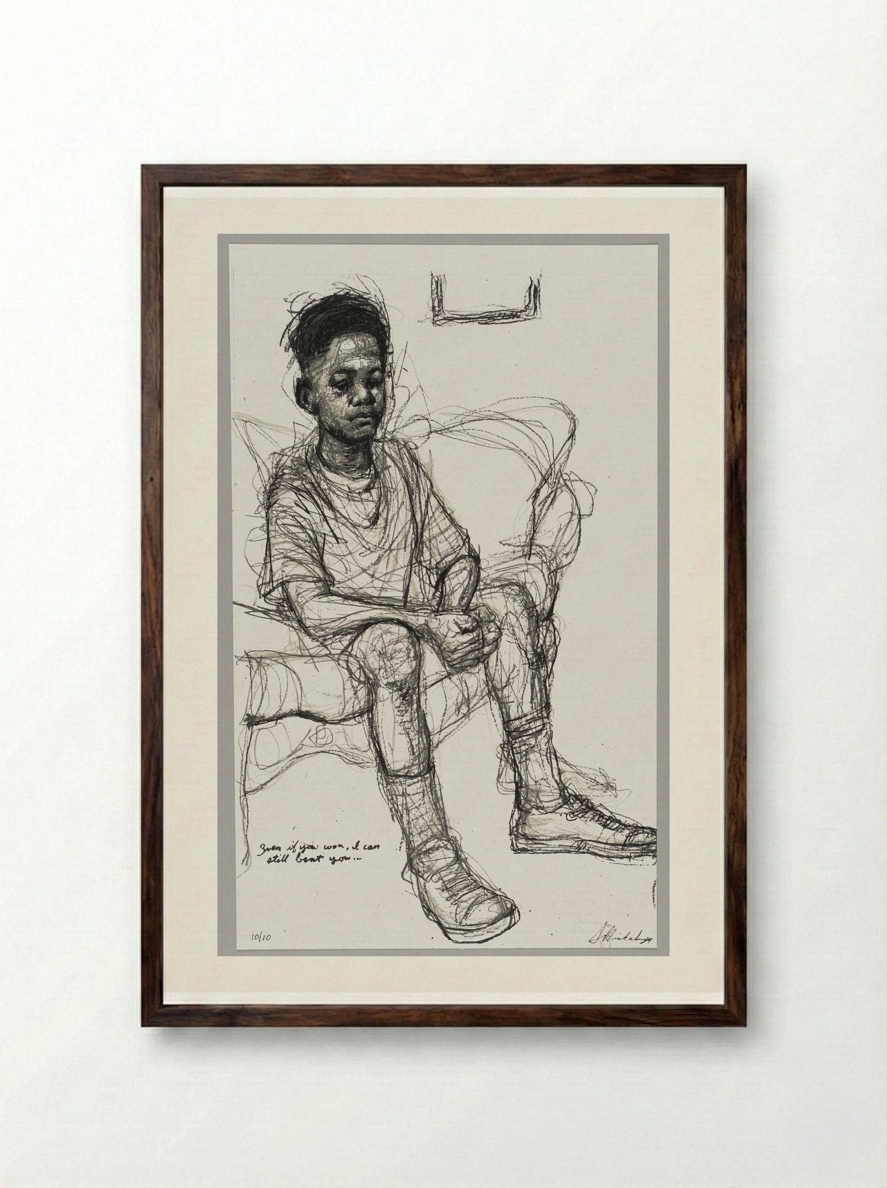 99% NO.56 Cobby - Sedrick Huckaby - Framed Print Dark Wood