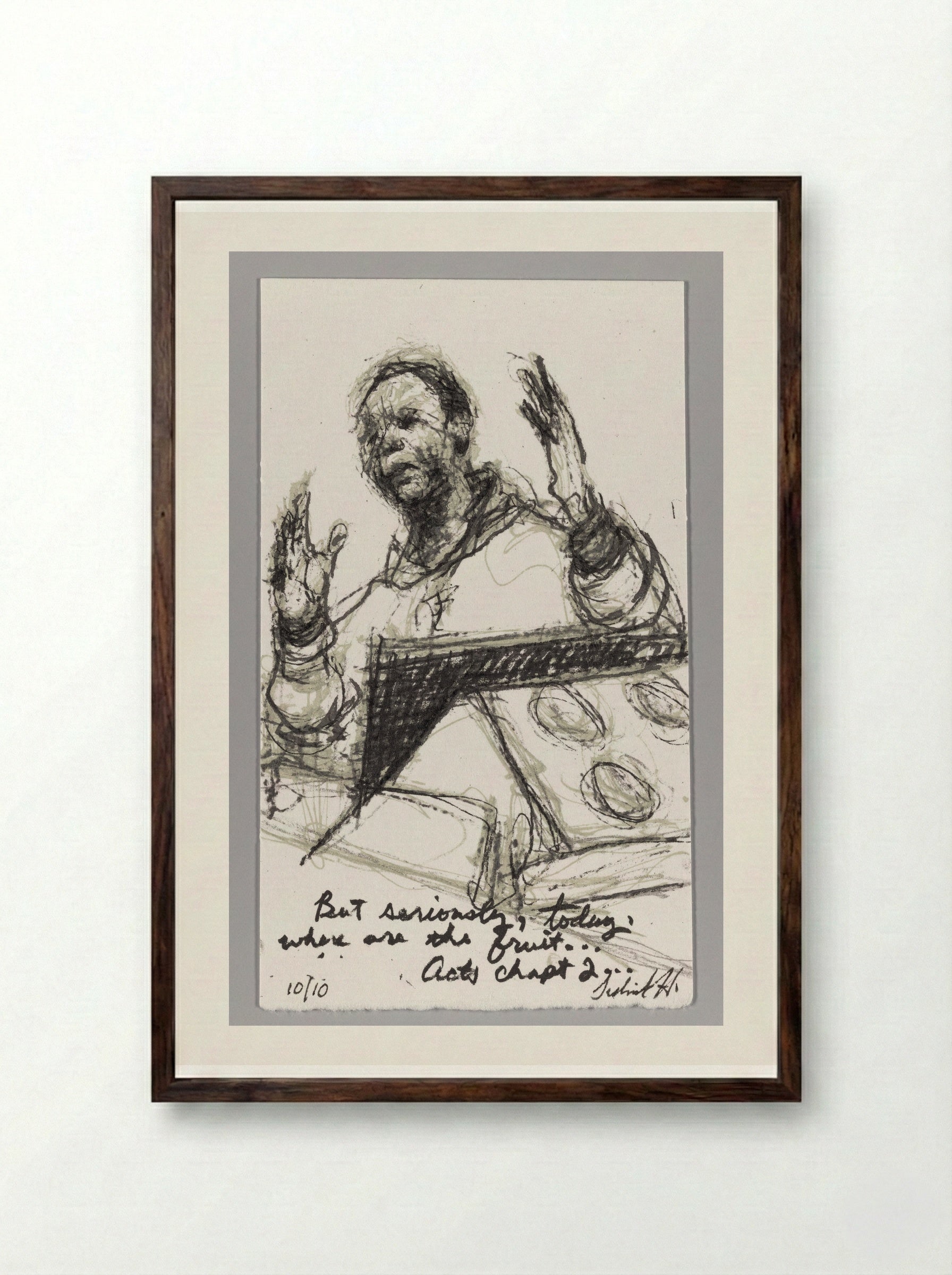 99% NO.97 - Sedrick Huckaby - Framed Print Dark Wood