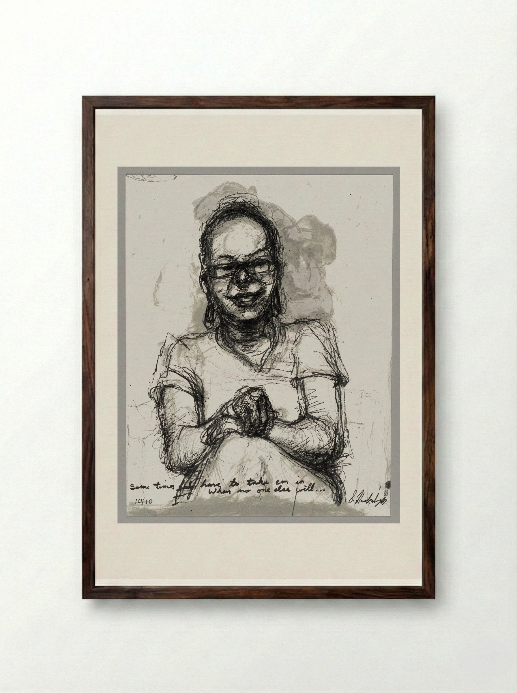 99% NO.8 Debra - Sedrick Huckaby - Framed Print Dark Wood