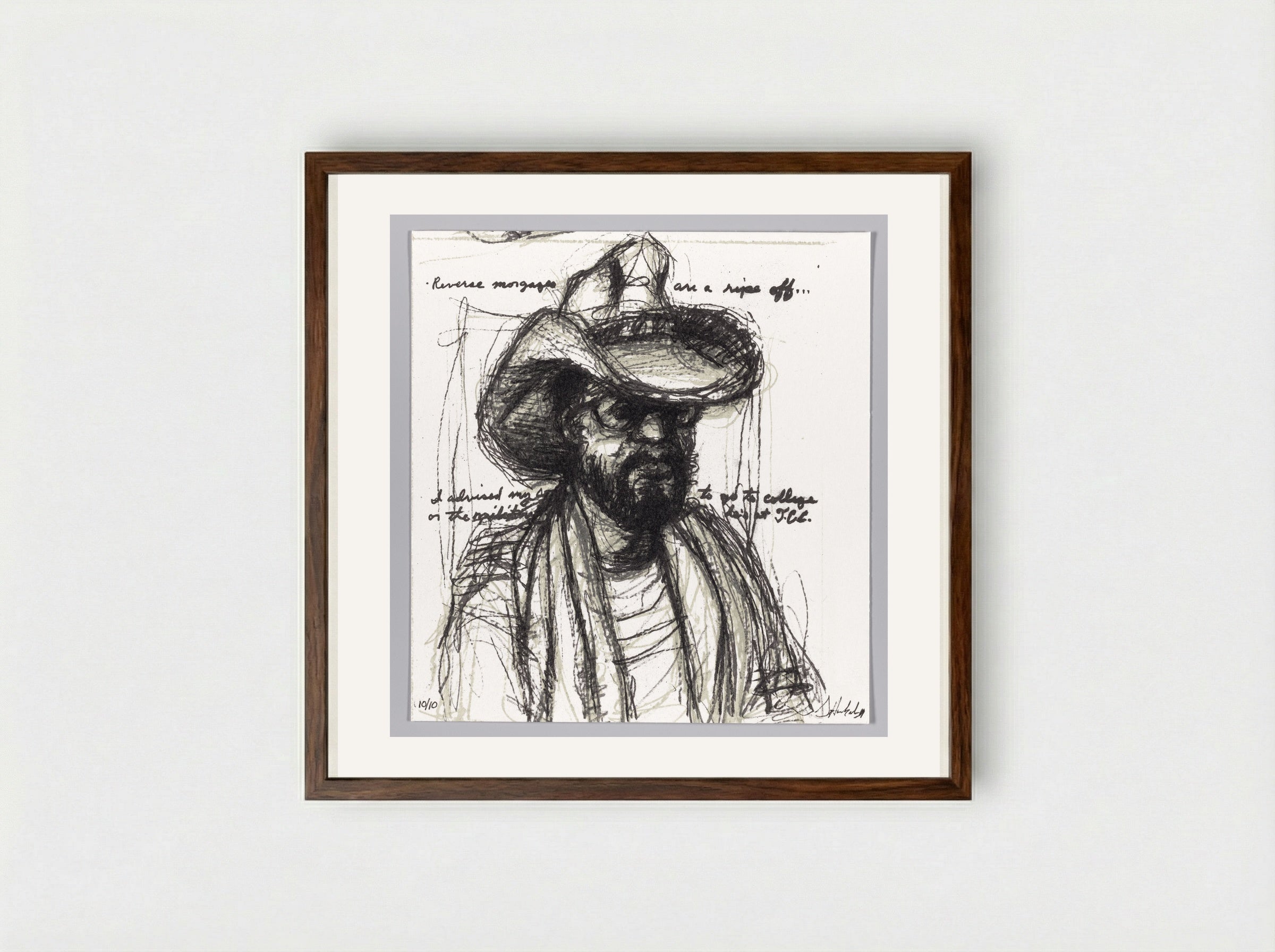 99% NO.73 Neighbor - Sedrick Huckaby - Framed Print Dark Wood
