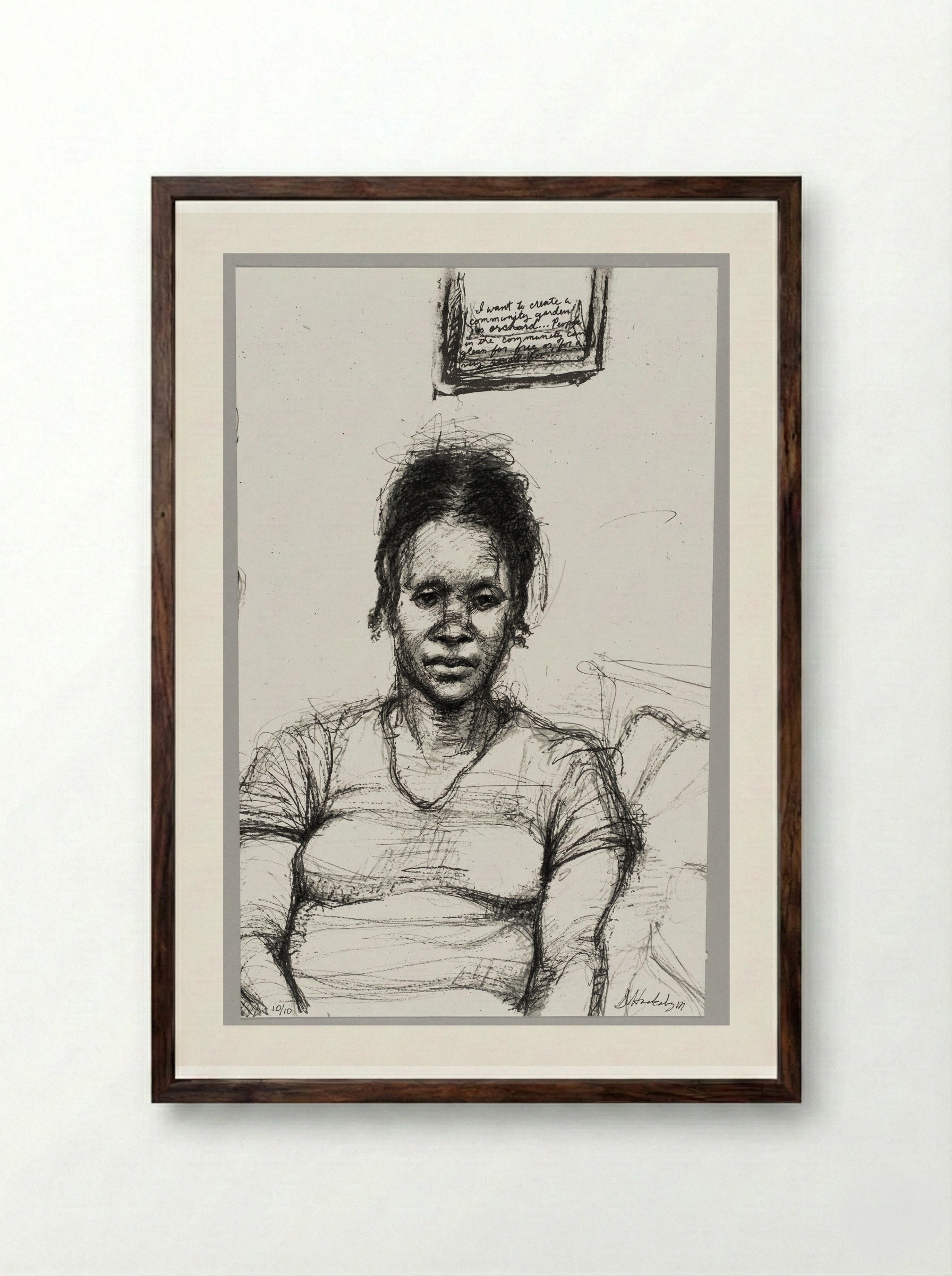 99% NO.55 Letitia - Sedrick Huckaby - Framed Print Dark Wood
