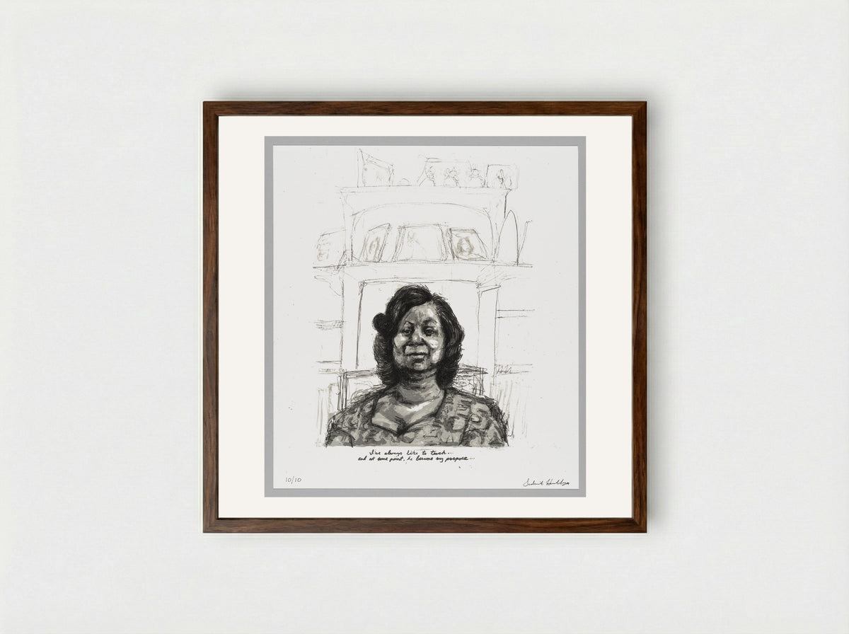 99% NO.23 Next Door Neighbor - Sedrick Huckaby - Framed Print Dark Wood