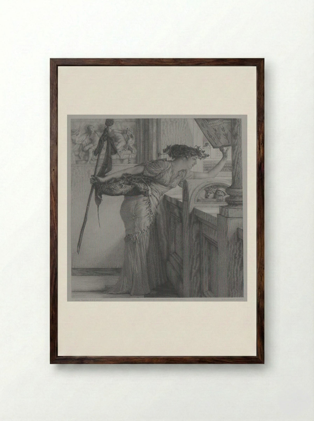 A Bacchante - Auguste Thomas Marie Blanchard - Framed Print Dark Wood