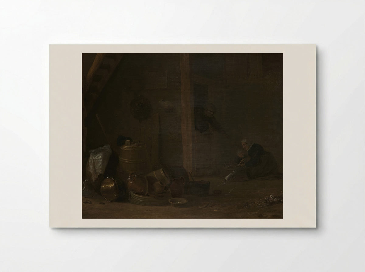 A Barn Interior with Two Goats - Cornelis Saftleven - Poster
