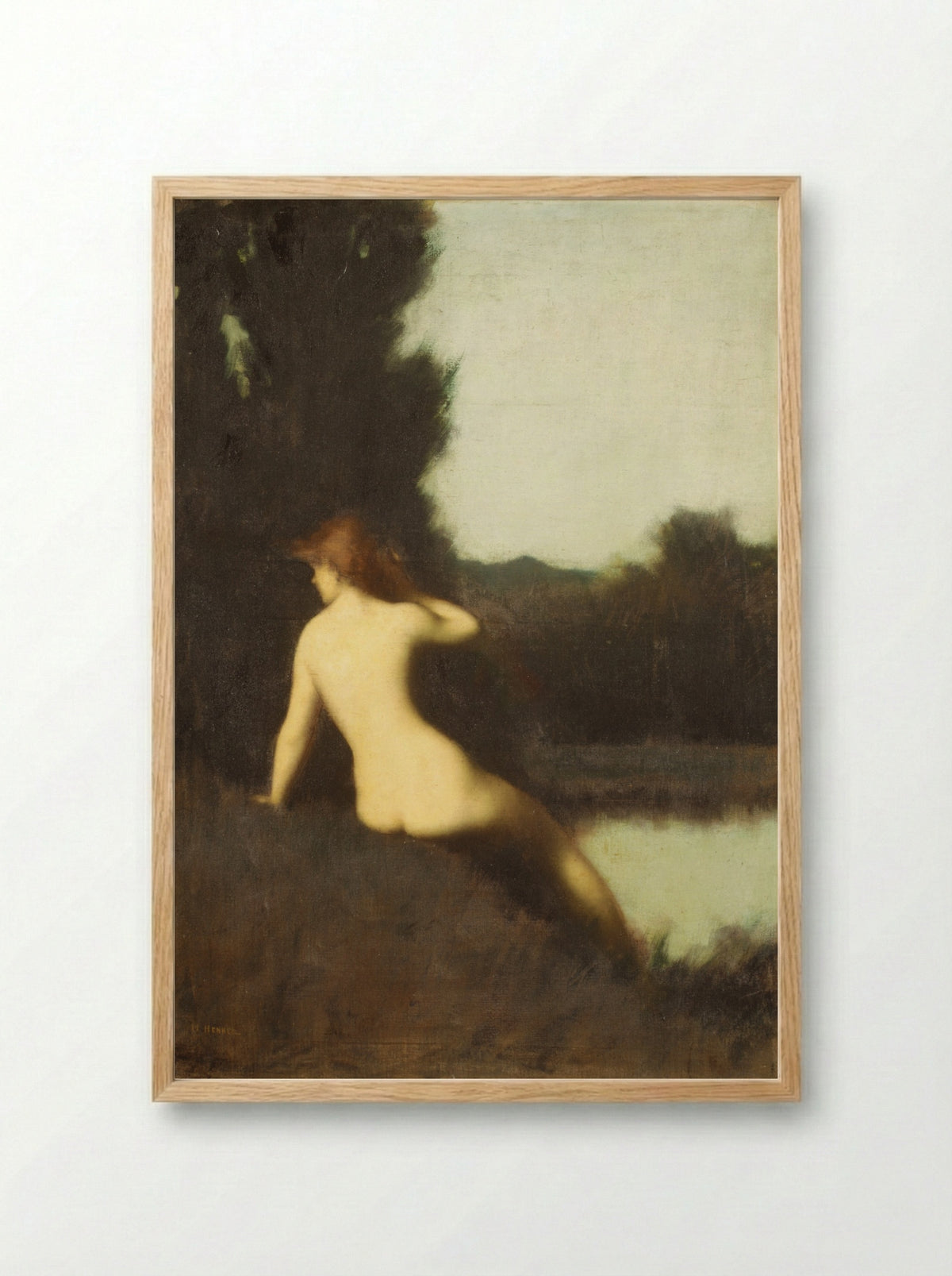 A Bather (Echo) - Jean-Jacques Henner - Framed Print Wood