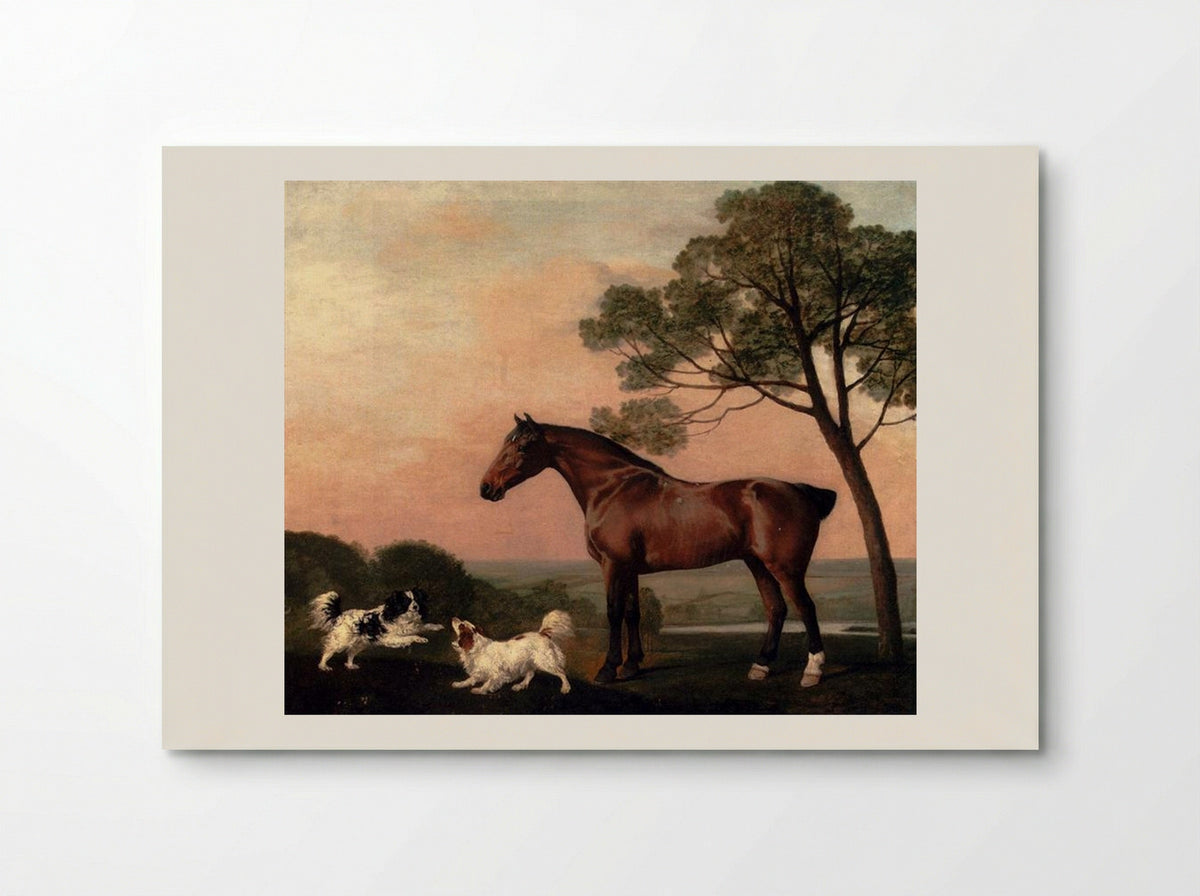 A Bay Hunter With Two Spaniels - George Stubbs - Poster