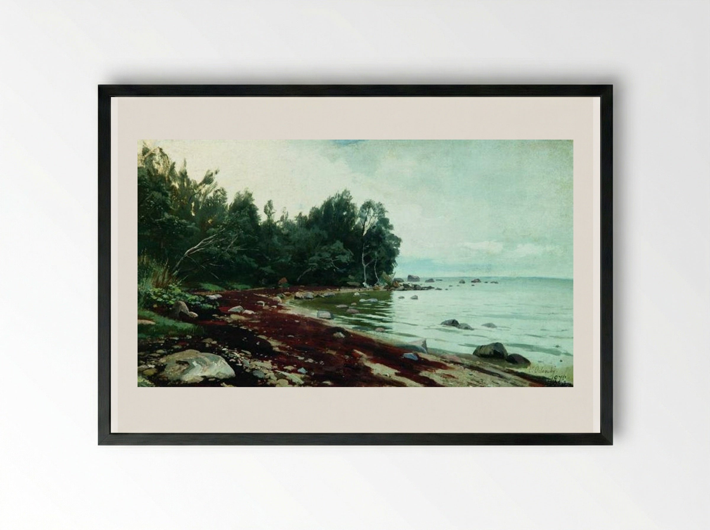 A Bay - Volodymyr Orlovsky - Framed Print Black