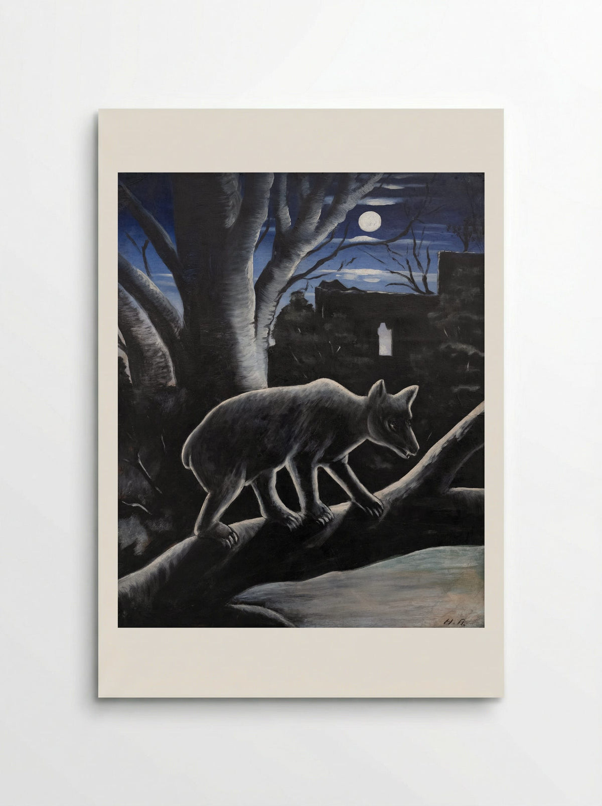 A Bear in a Moon Night - Niko Pirosmani - Poster