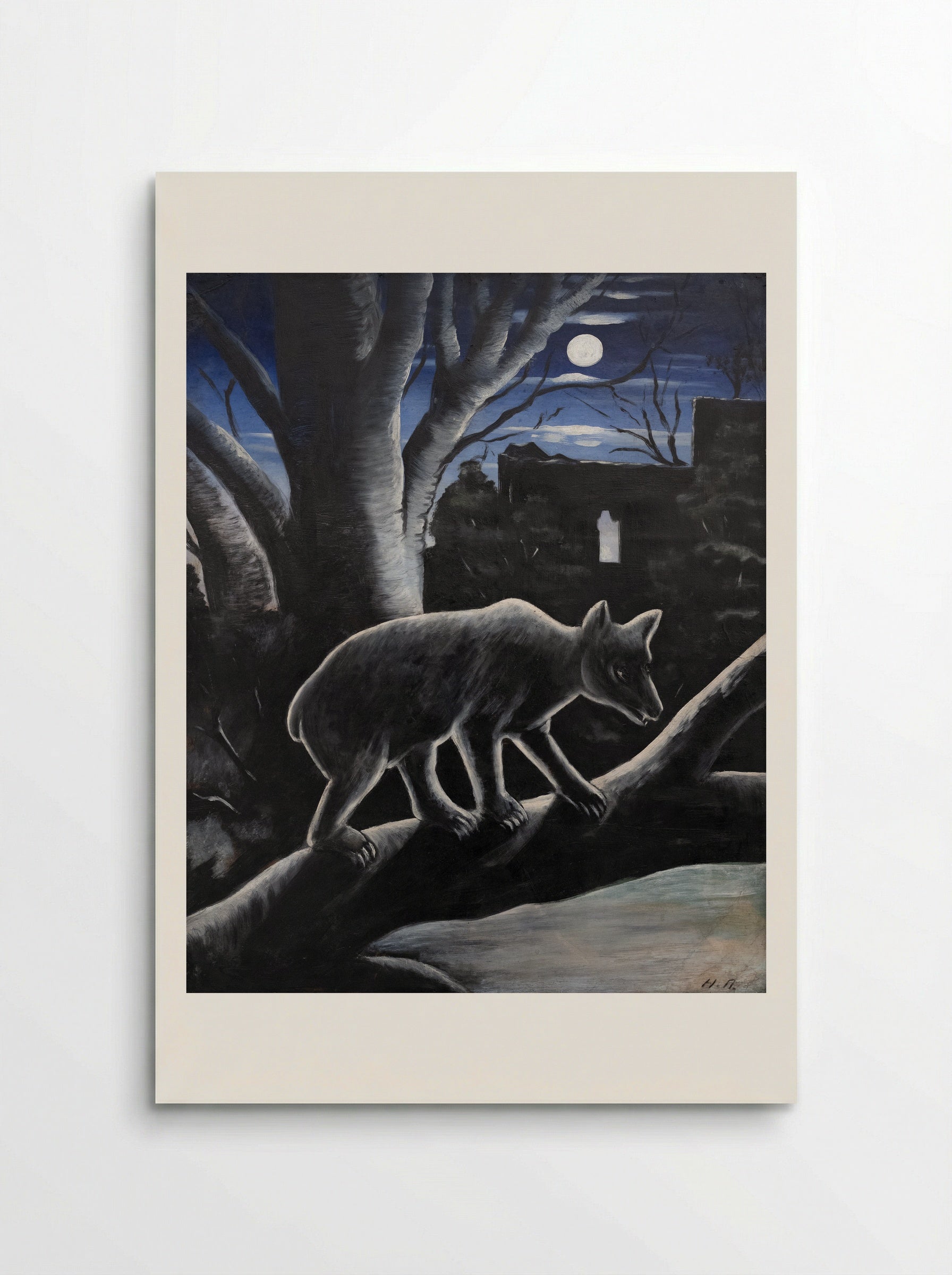 A Bear in a Moon Night - Niko Pirosmani - Poster