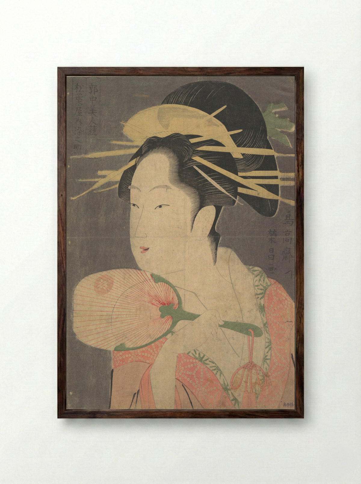 A Beauty - Chōkōsai Eishō - Framed Print Dark Wood