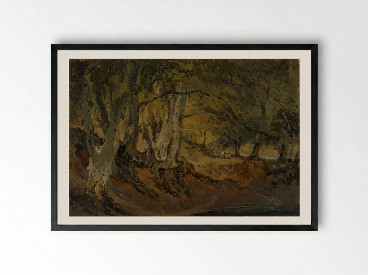 A Beech Wood, Knockholt, Kent - Joseph Mallord William Turner - Framed Print Black
