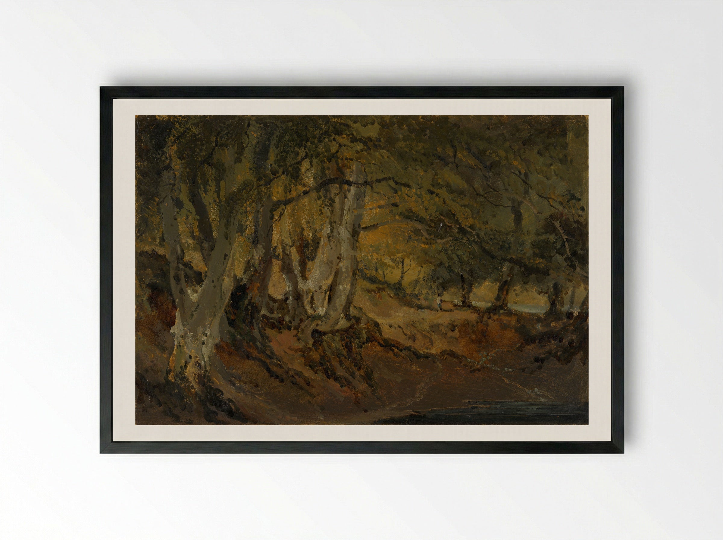A Beech Wood, Knockholt, Kent - Joseph Mallord William Turner - Framed Print Black