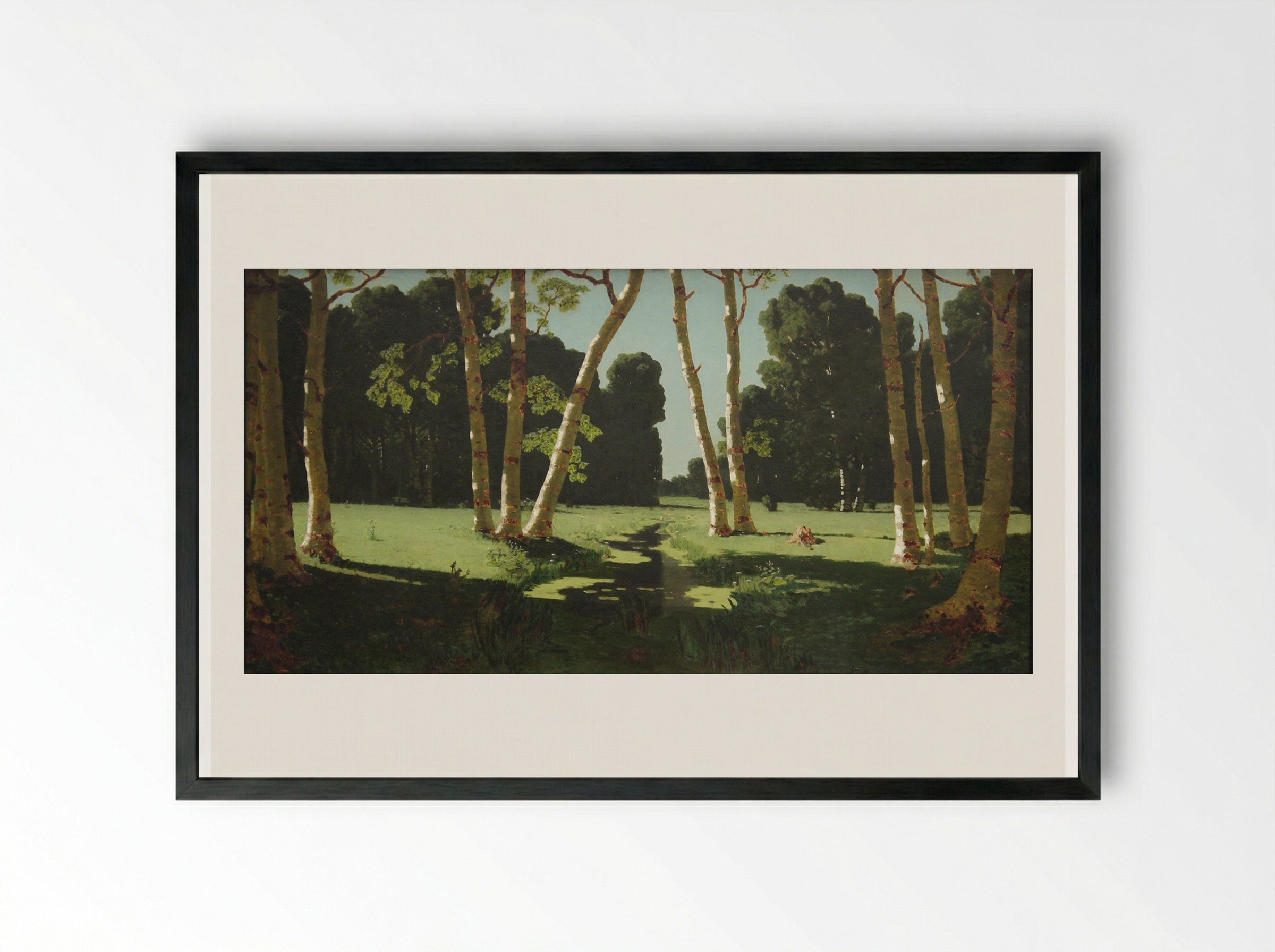 A Birch Grove - Arkhip Kuindzhi - Framed Print Black