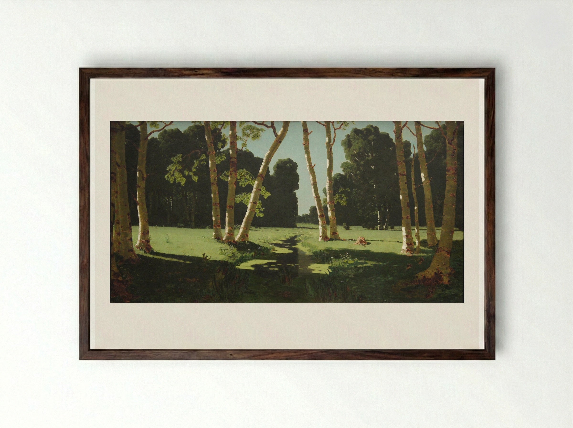 A Birch Grove - Arkhip Kuindzhi - Framed Print Dark Wood