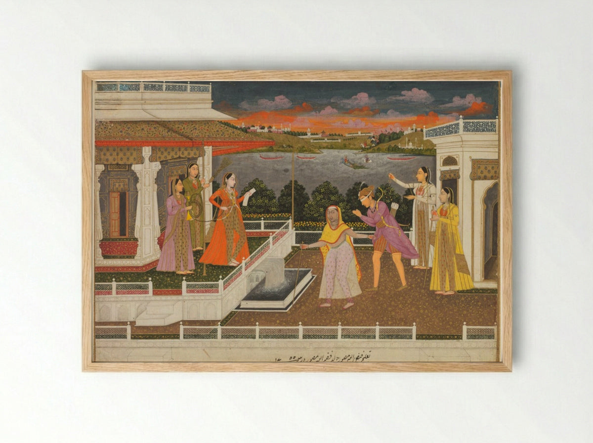 A Blindfolded Suitor Brought Before a Princess - Fayzullah - Framed Print Wood