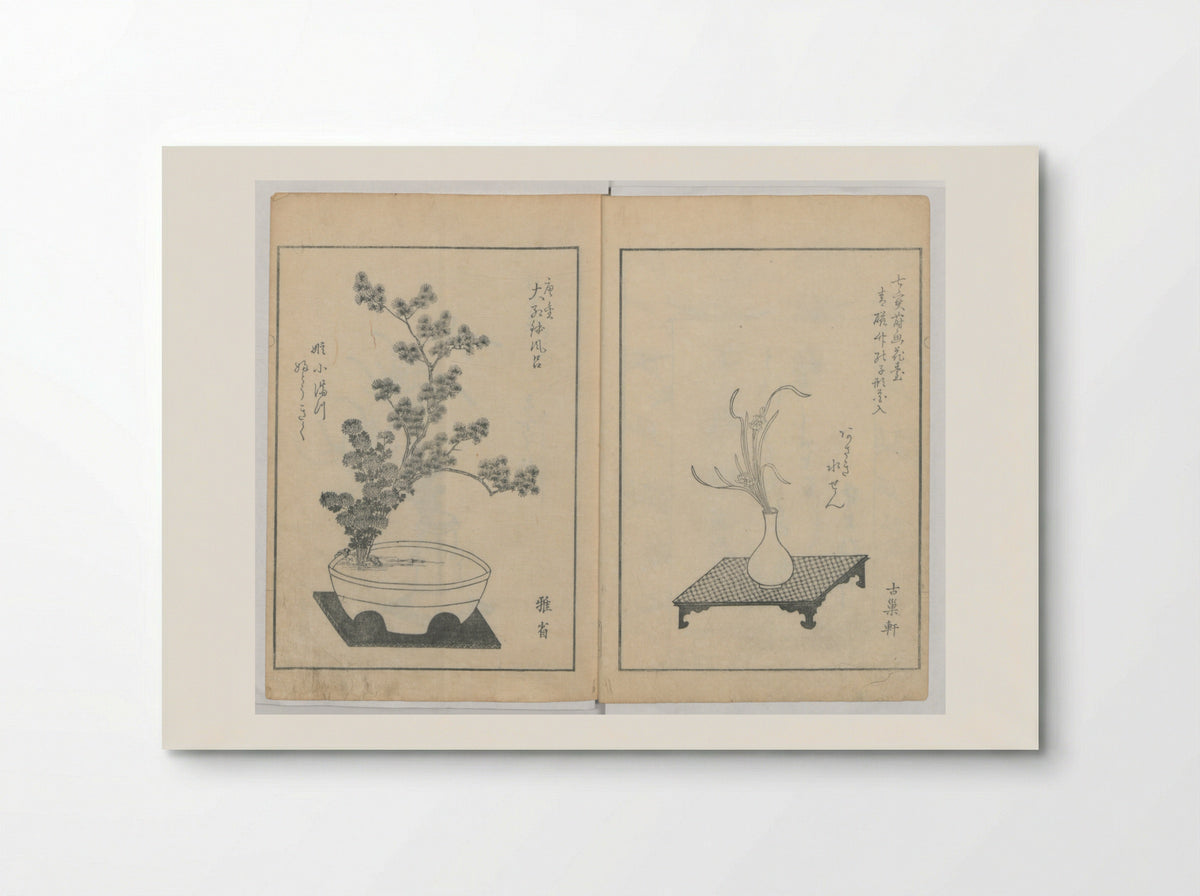 A Book on Flower Arrangement: Hare's-Foot Fern - Yoshida Tōgetsu - Poster