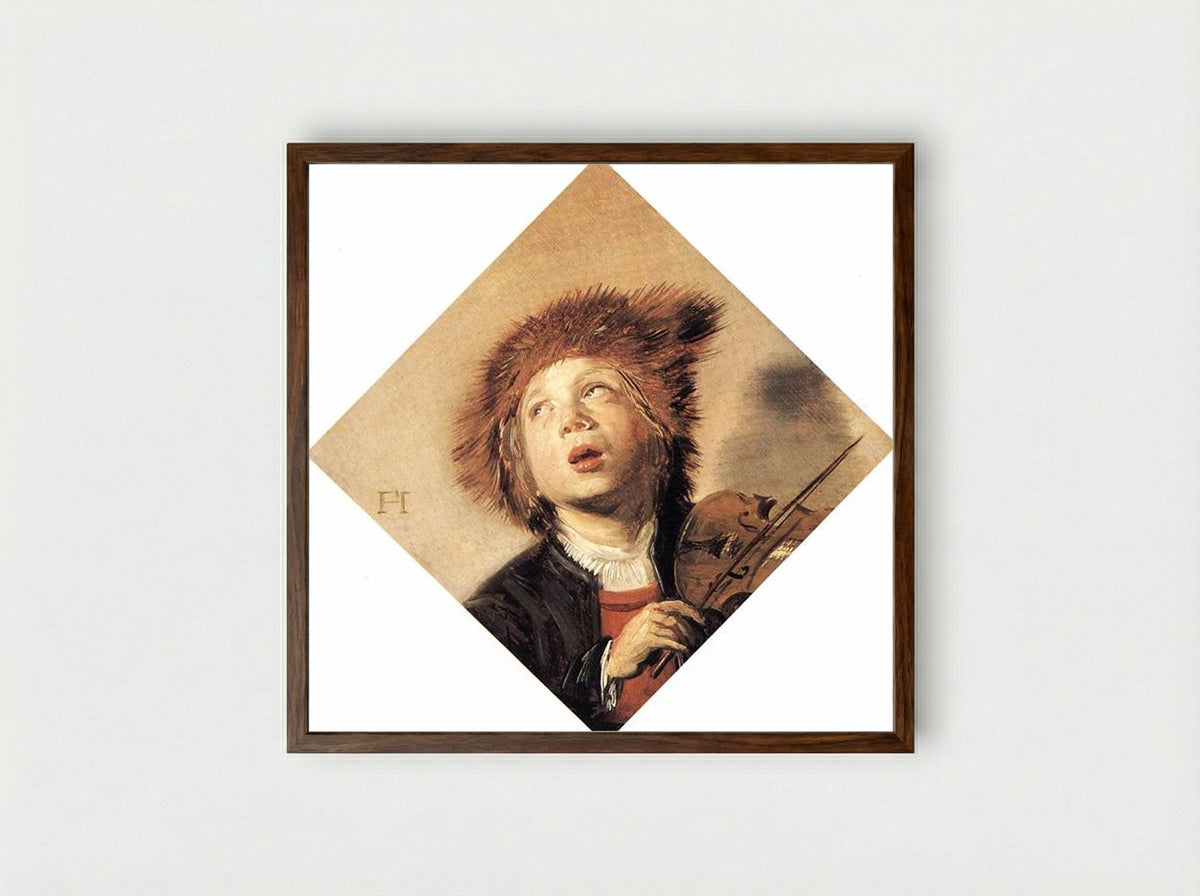 A Boy with a Viol - Frans Hals - Framed Print Dark Wood