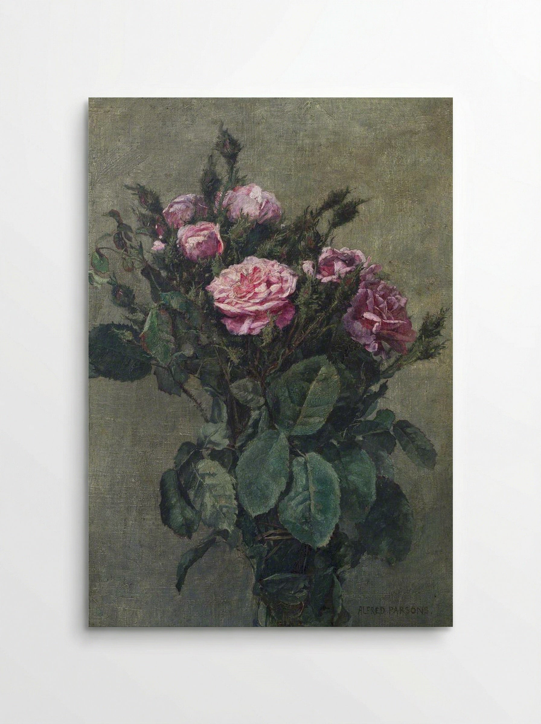 A Bunch of London Market Garden Moss Roses - Alfred Parsons - Poster