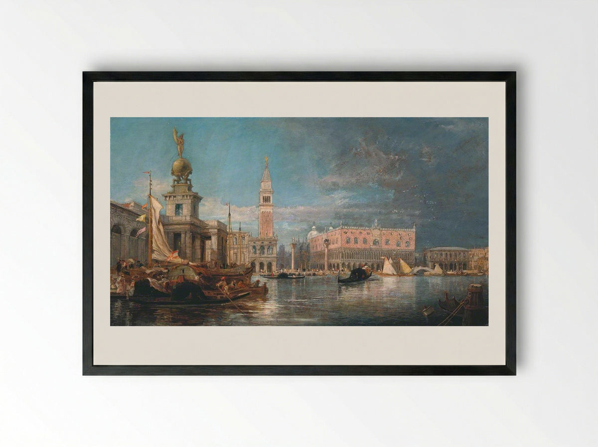 A Canal, Venice - James Holland - Framed Print Black