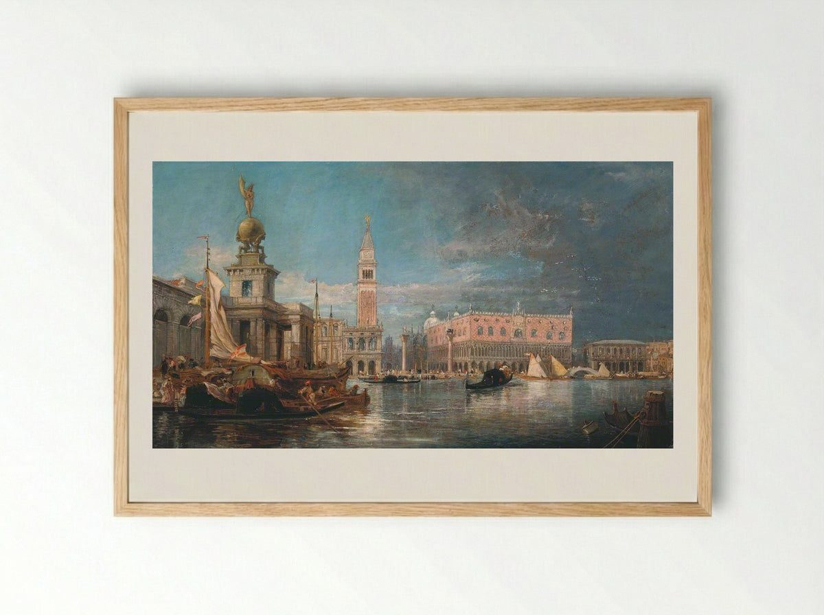 A Canal, Venice - James Holland - Framed Print Wood