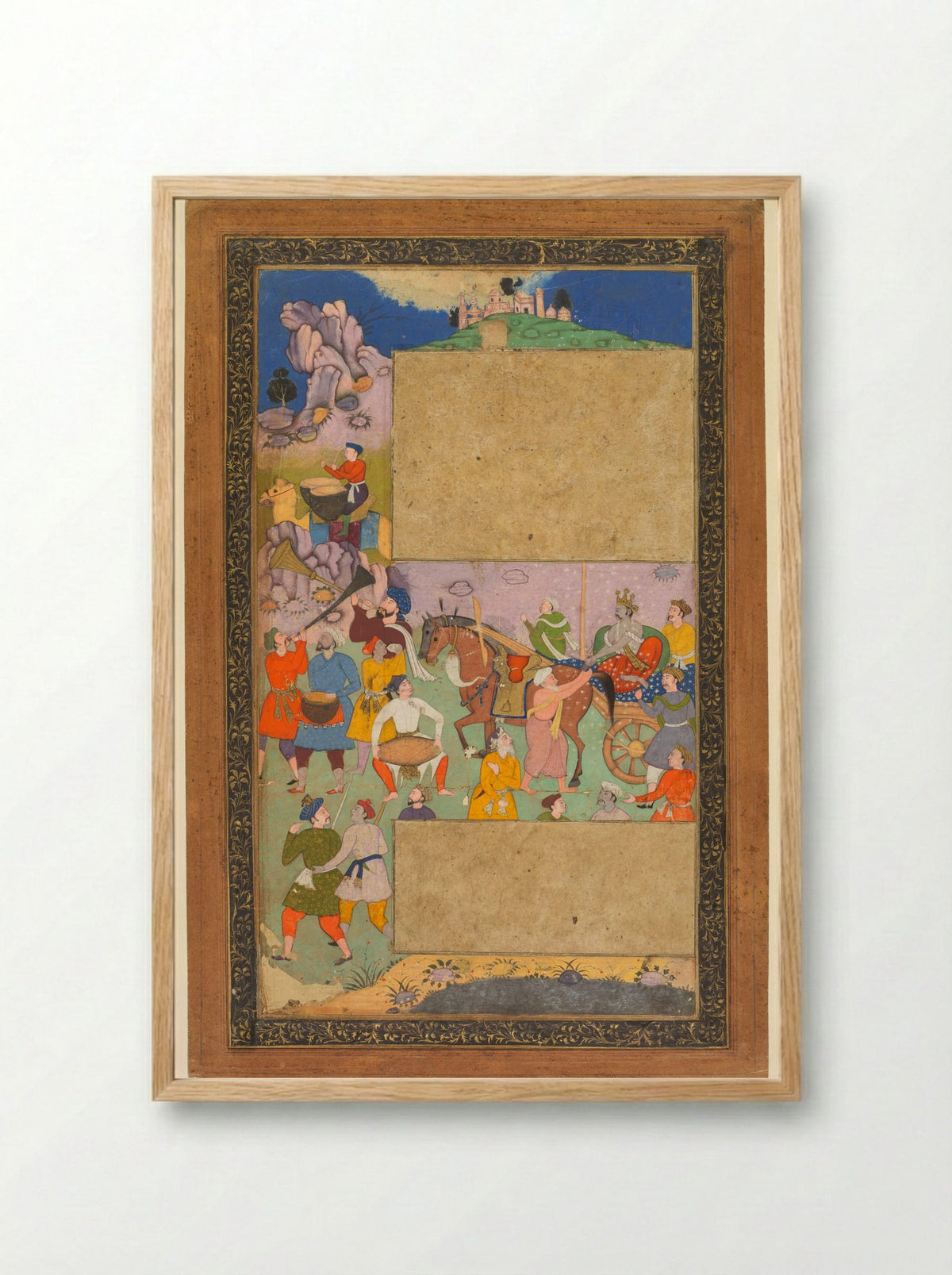 A Charioteer Riding Through a Rocky Landscape - Yusuf Ali - Framed Print Wood