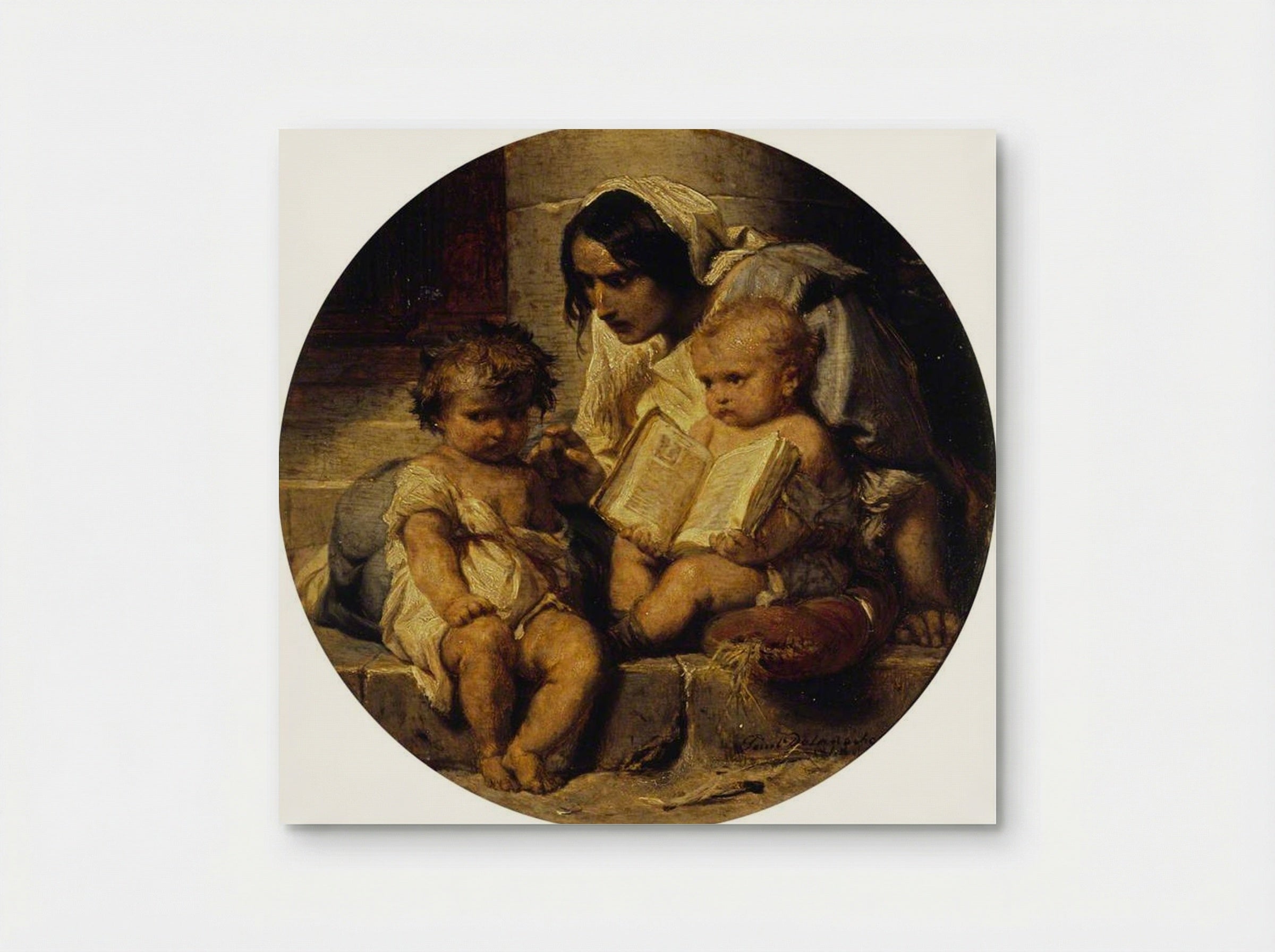 A Child Learning to Read - Paul Delaroche - Poster