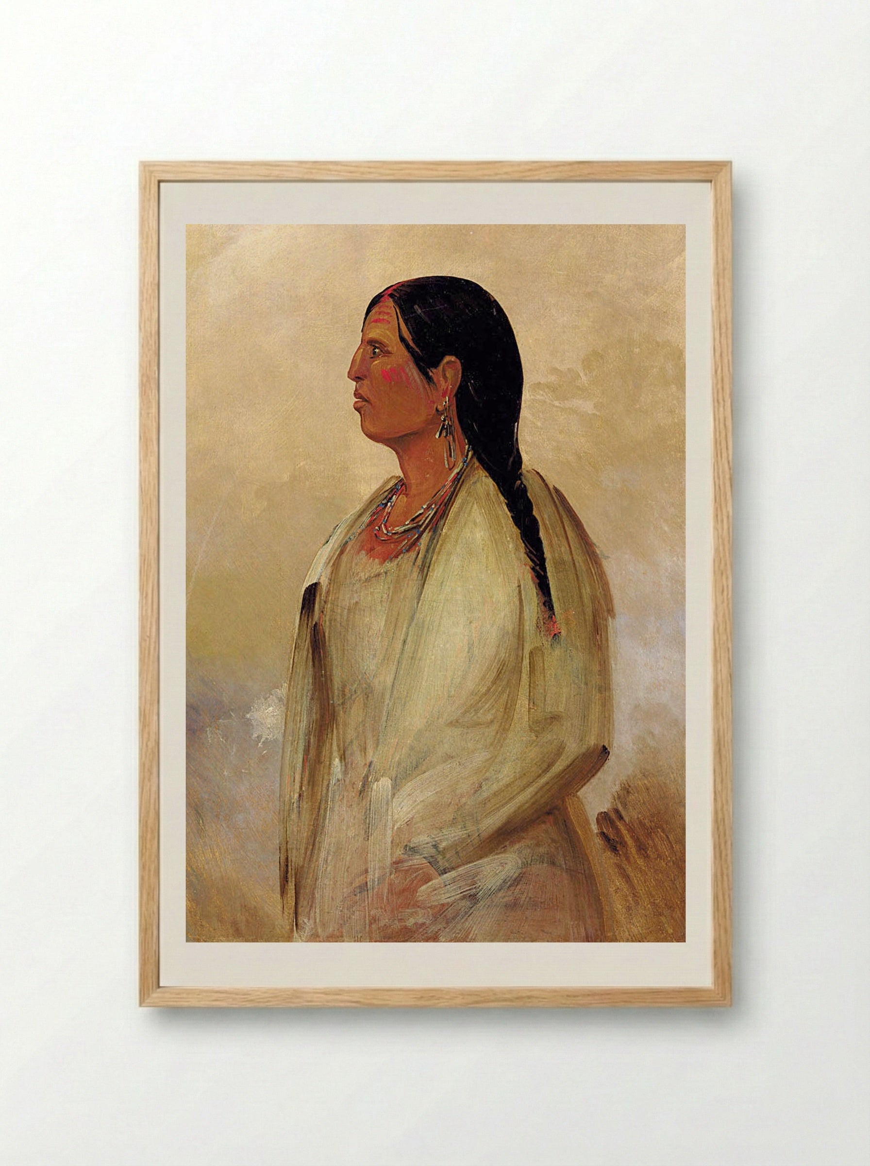 A Choctaw Woman - George Catlin - Framed Print Wood
