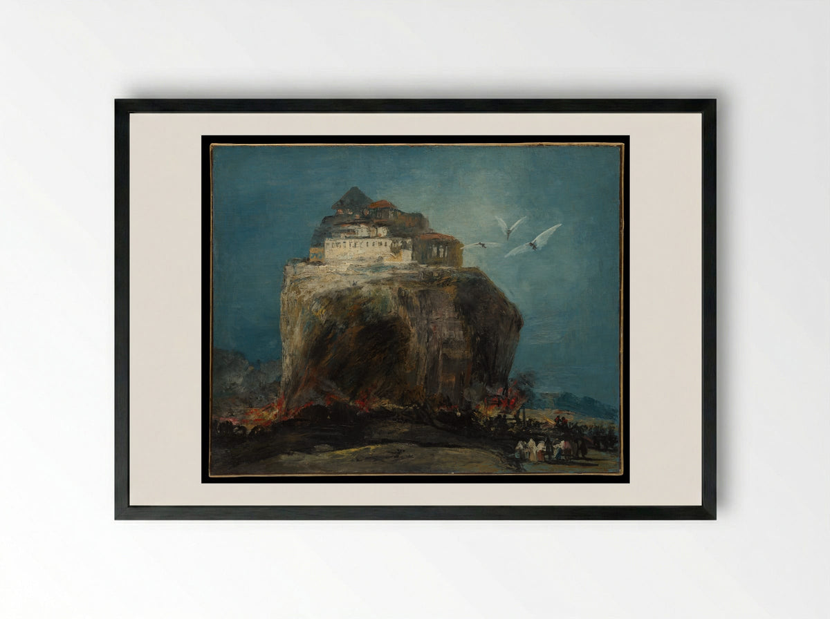 A City on a Rock - Francisco de Goya - Framed Print Black