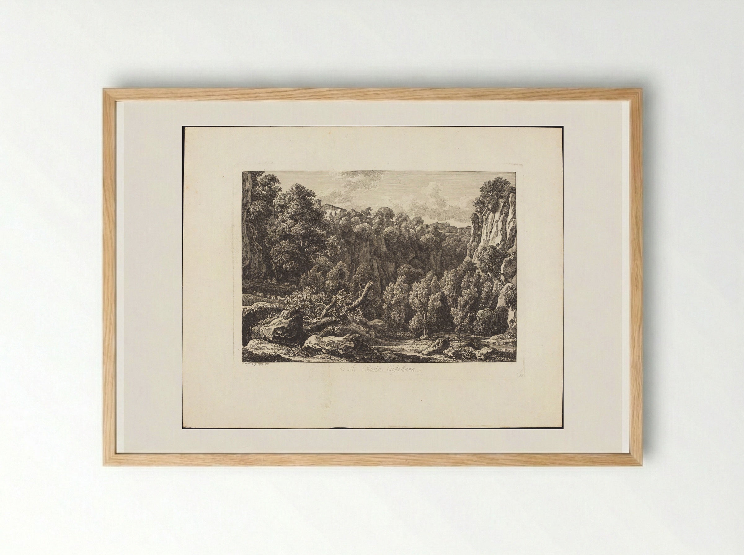 A Cività Castellana - Johann Christian Reinhart - Framed Print Wood