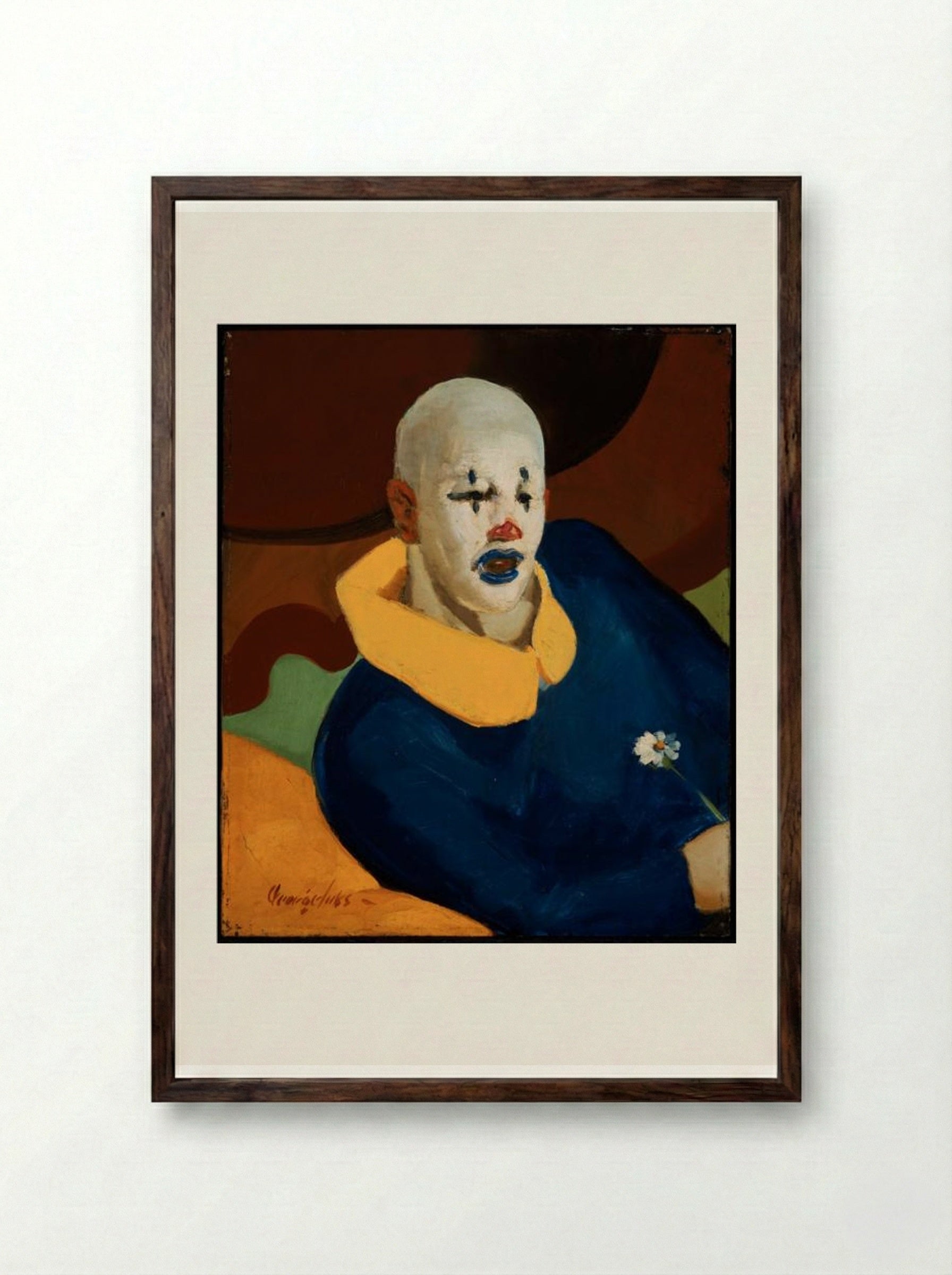 A Clown - George Luks - Framed Print Dark Wood