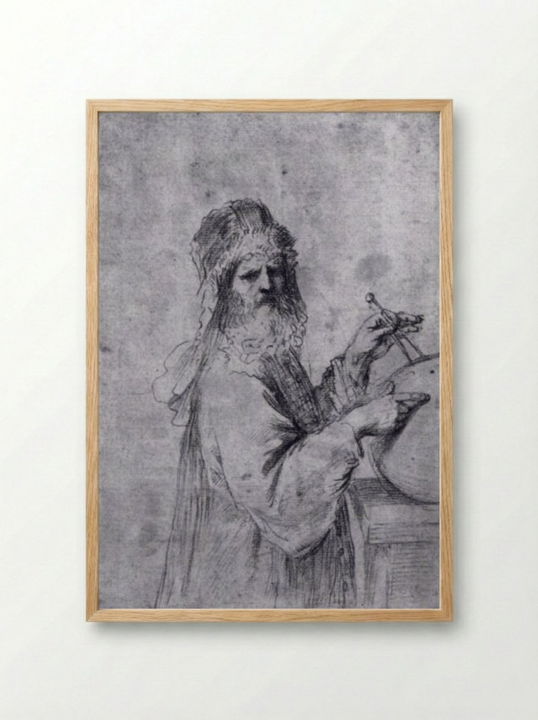 A Cosmographer - Guercino - Framed Print Wood