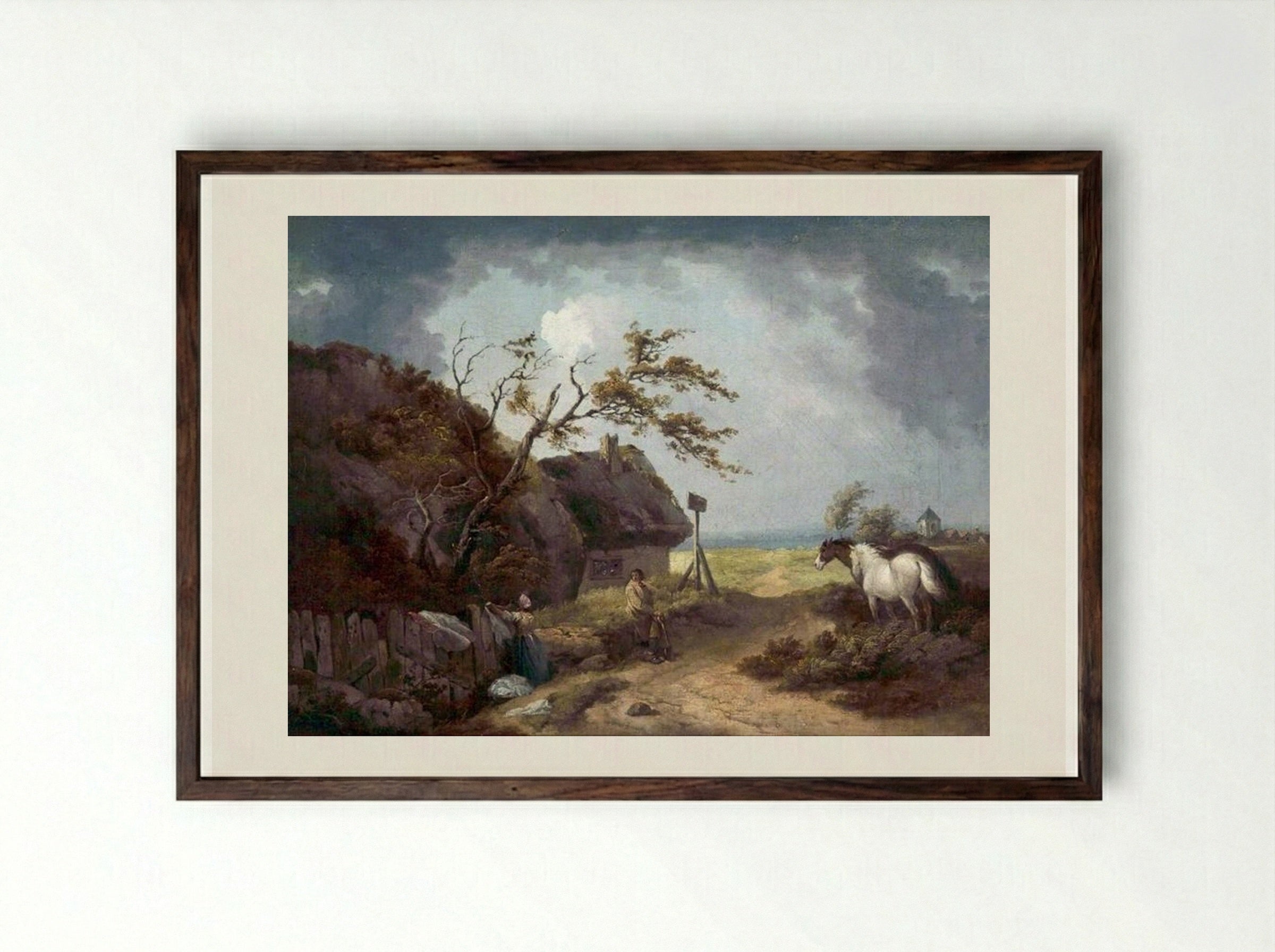 A Country Inn - George Morland - Framed Print Dark Wood