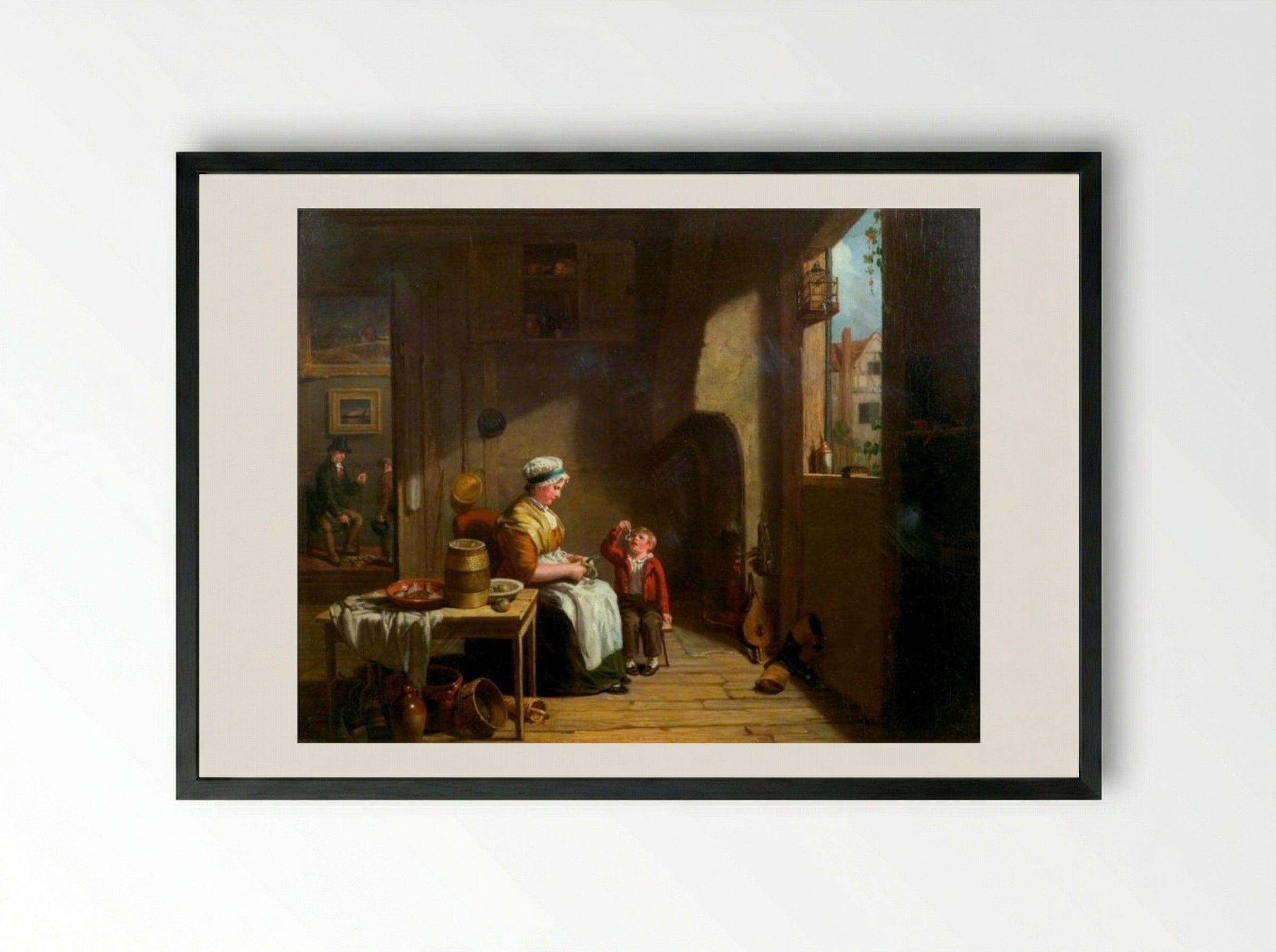 A Country Kitchen - William Collins - Framed Print Black