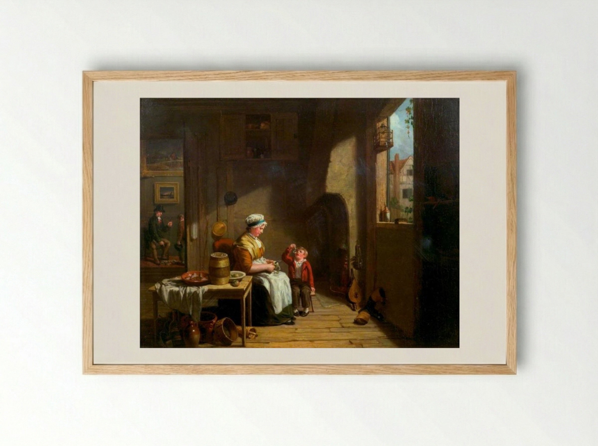 A Country Kitchen - William Collins - Framed Print Wood