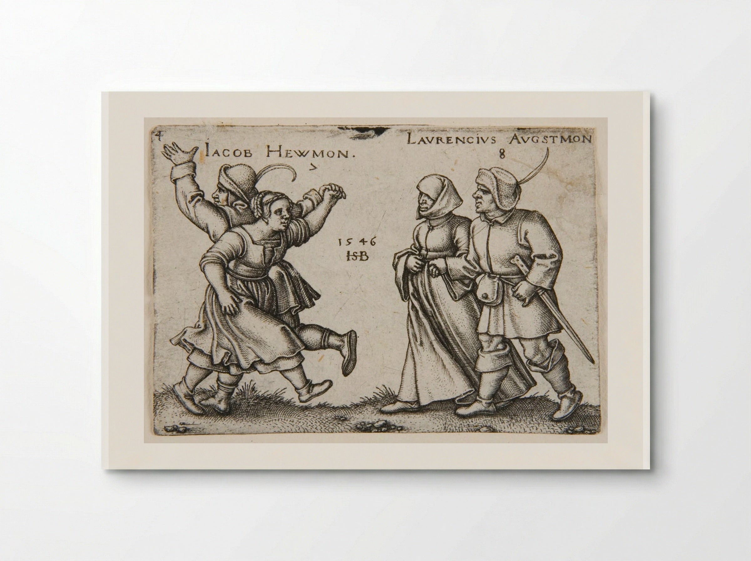 A Couple Dancing and a Couple Walking - Sebald Beham - Poster