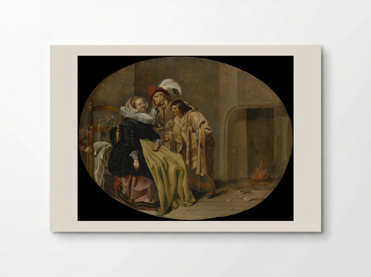 A Couple in an Interior with a Fortune-Teller - Jacob Duck - Poster