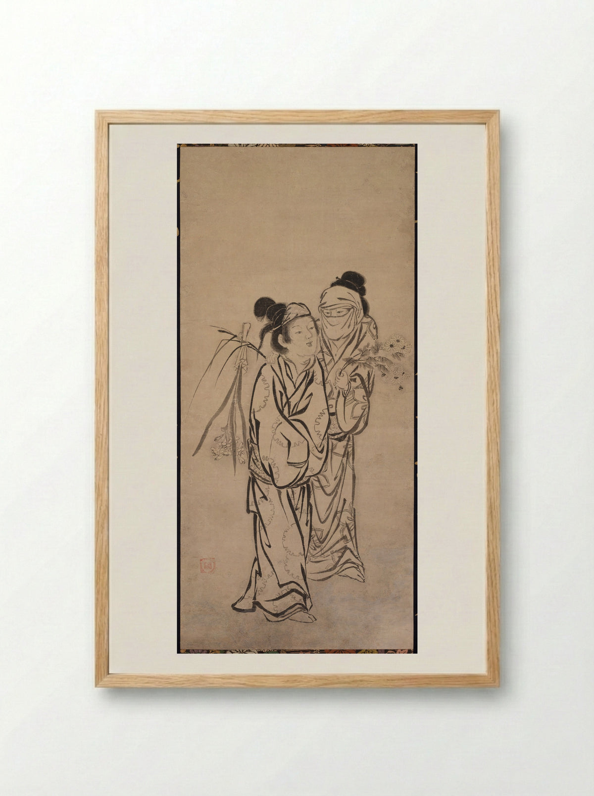 A Couple - Hasegawa Sōen - Framed Print Wood