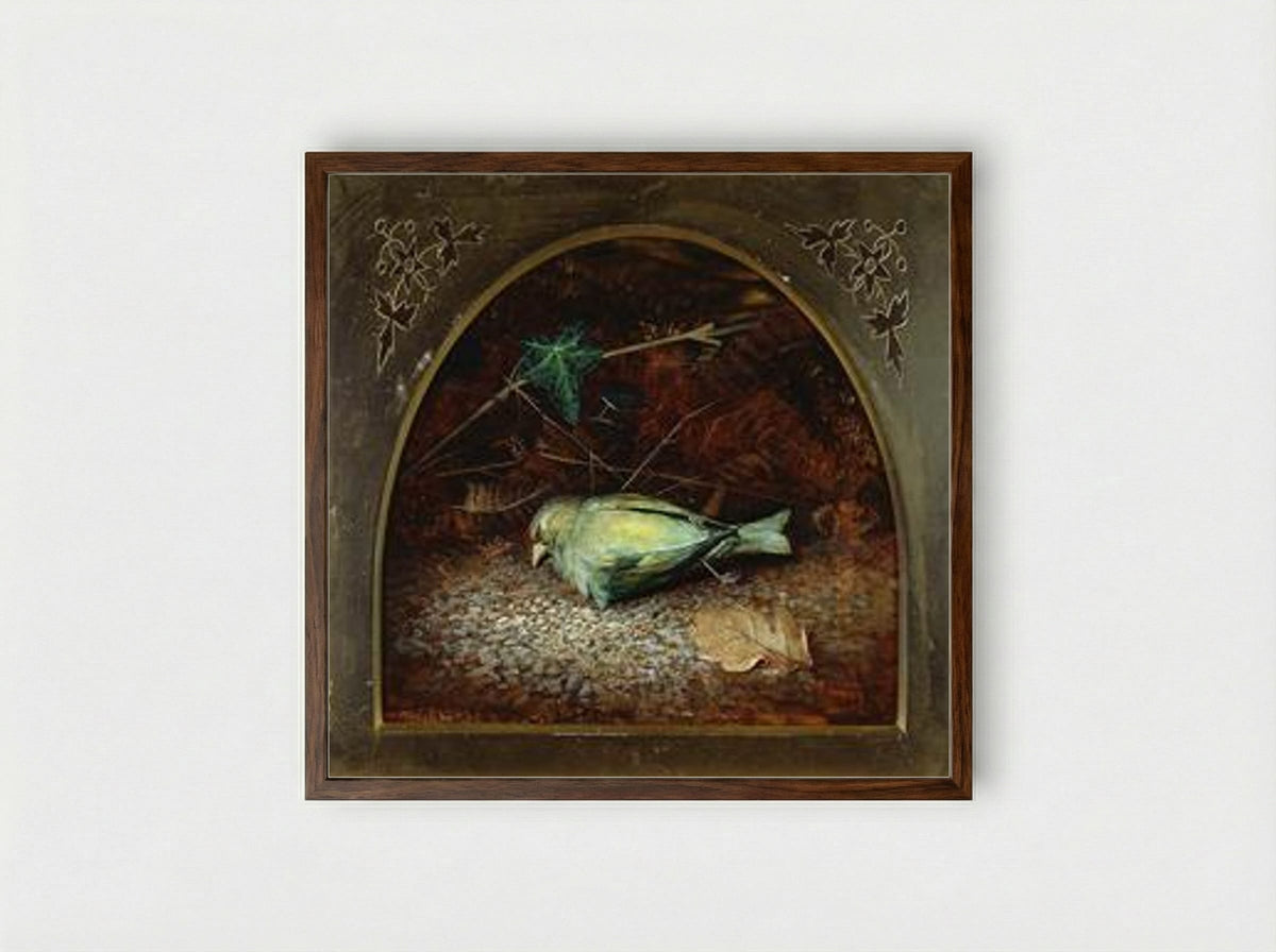 A Dead Linnet - John Atkinson Grimshaw - Framed Print Dark Wood